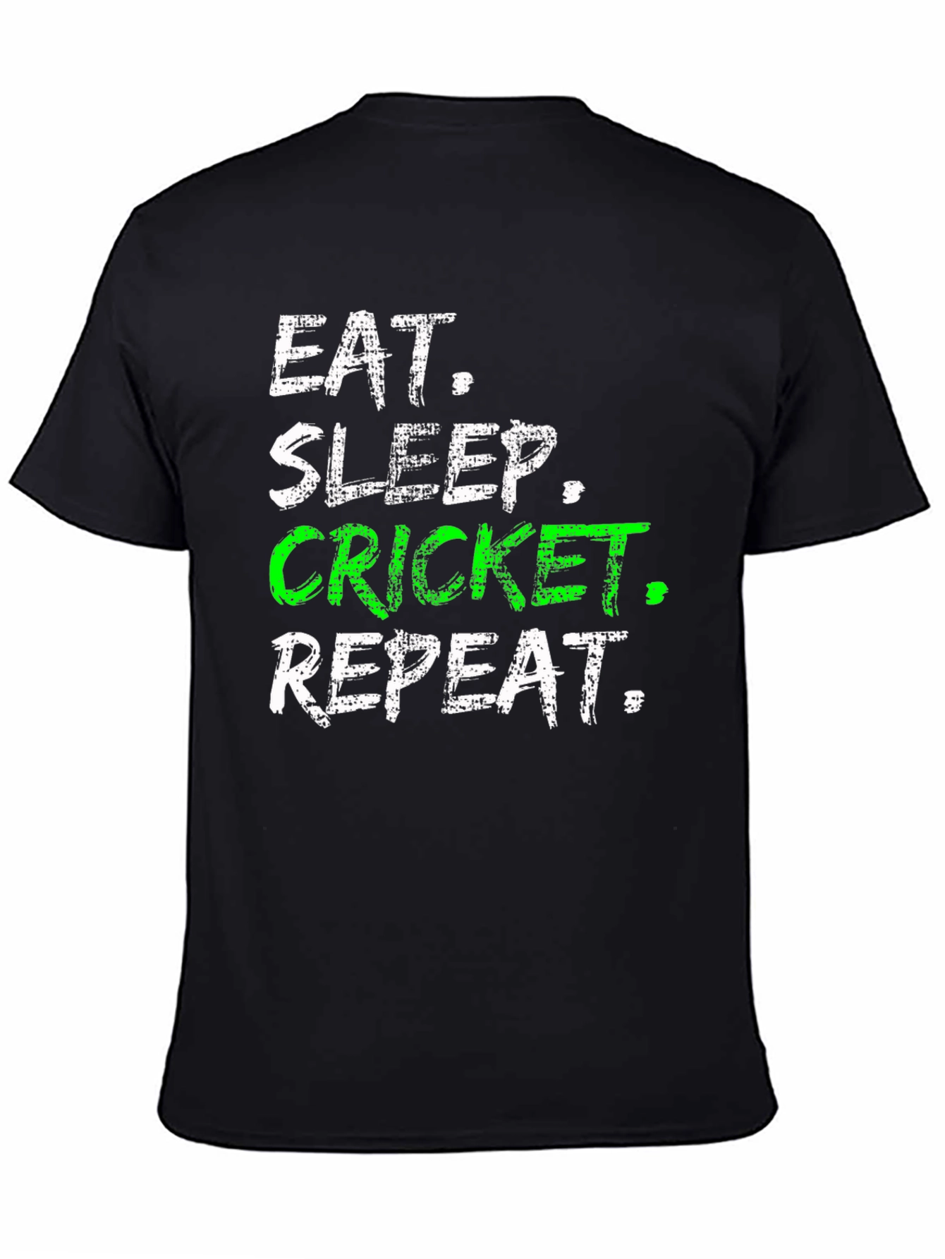 Eat Sleep Cricket Repeat - Mens Black T-Shirt
