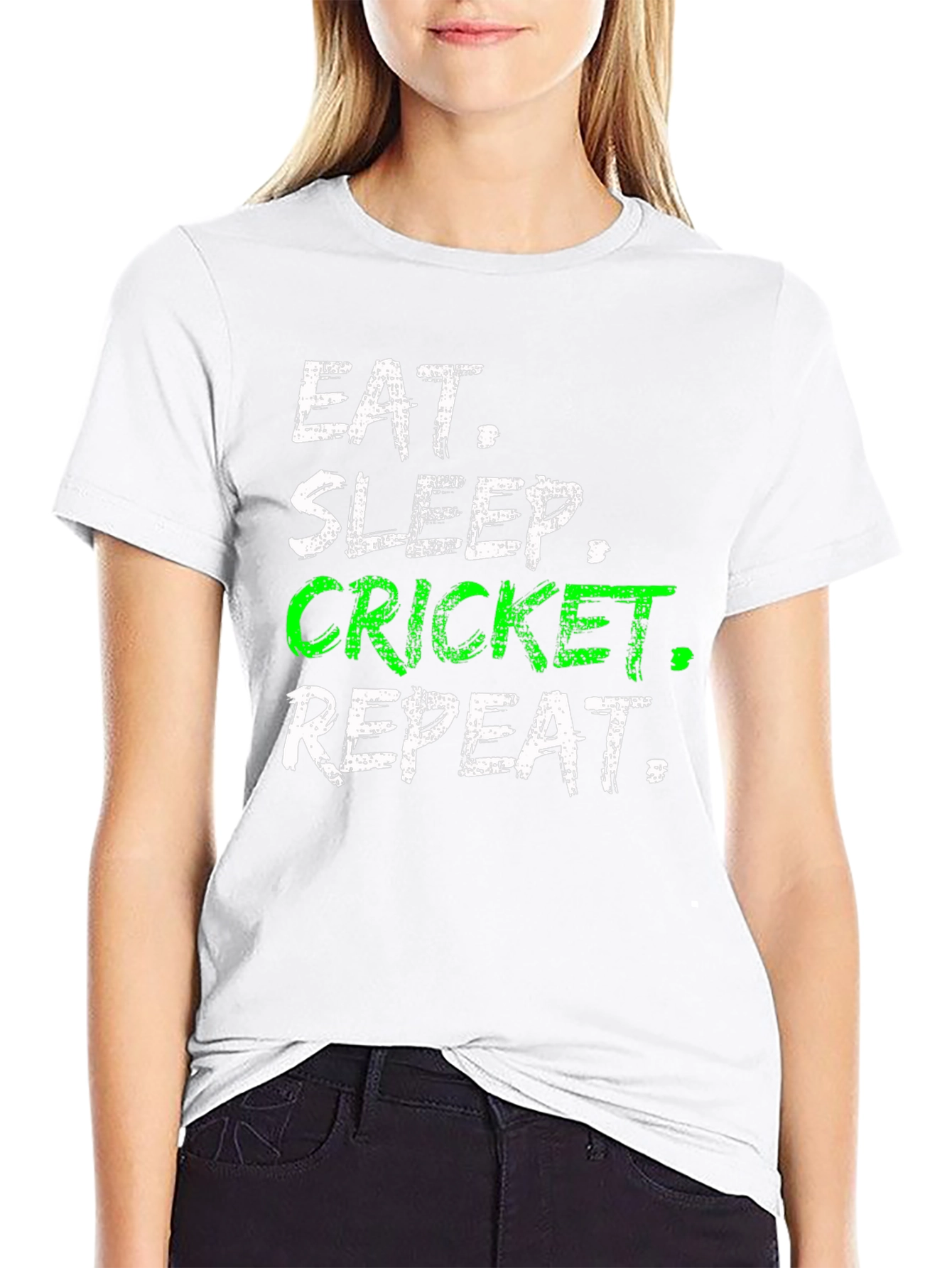 Eat Sleep Cricket Repeat - Mens Black T-Shirt