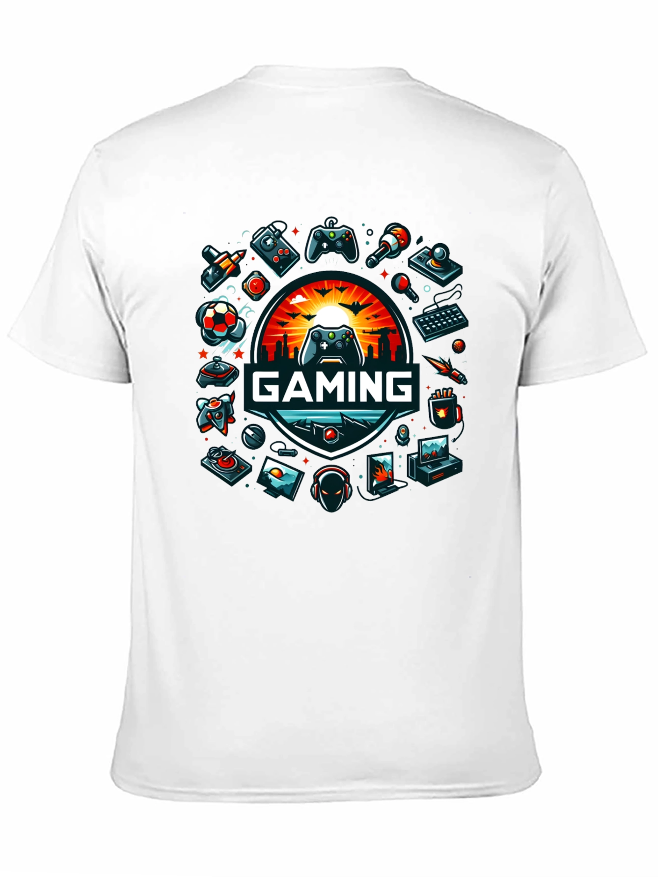Gaming Graphic Tee - Black Crew Neck