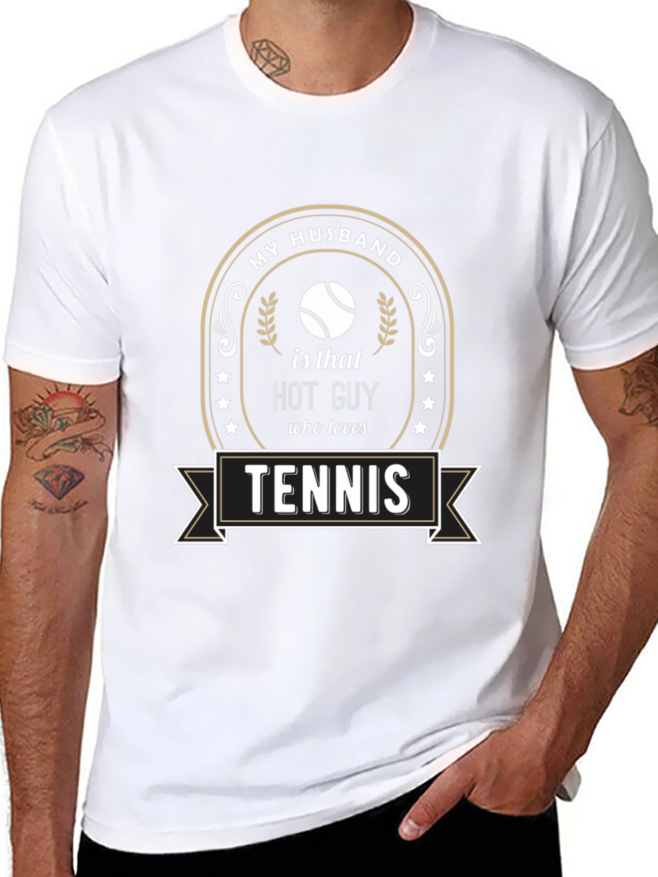 My Husband Tennis Lover Funny Graphic T-Shirt
