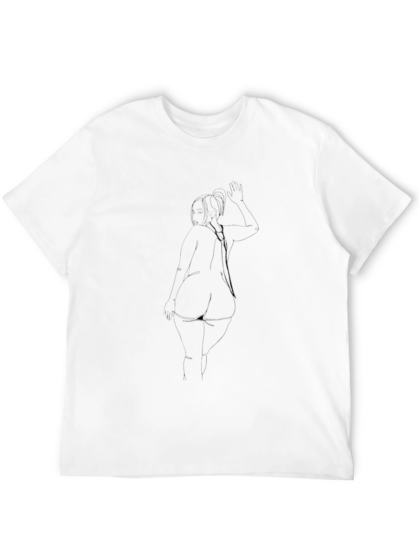 Black Graphic Tee - Woman Sketch