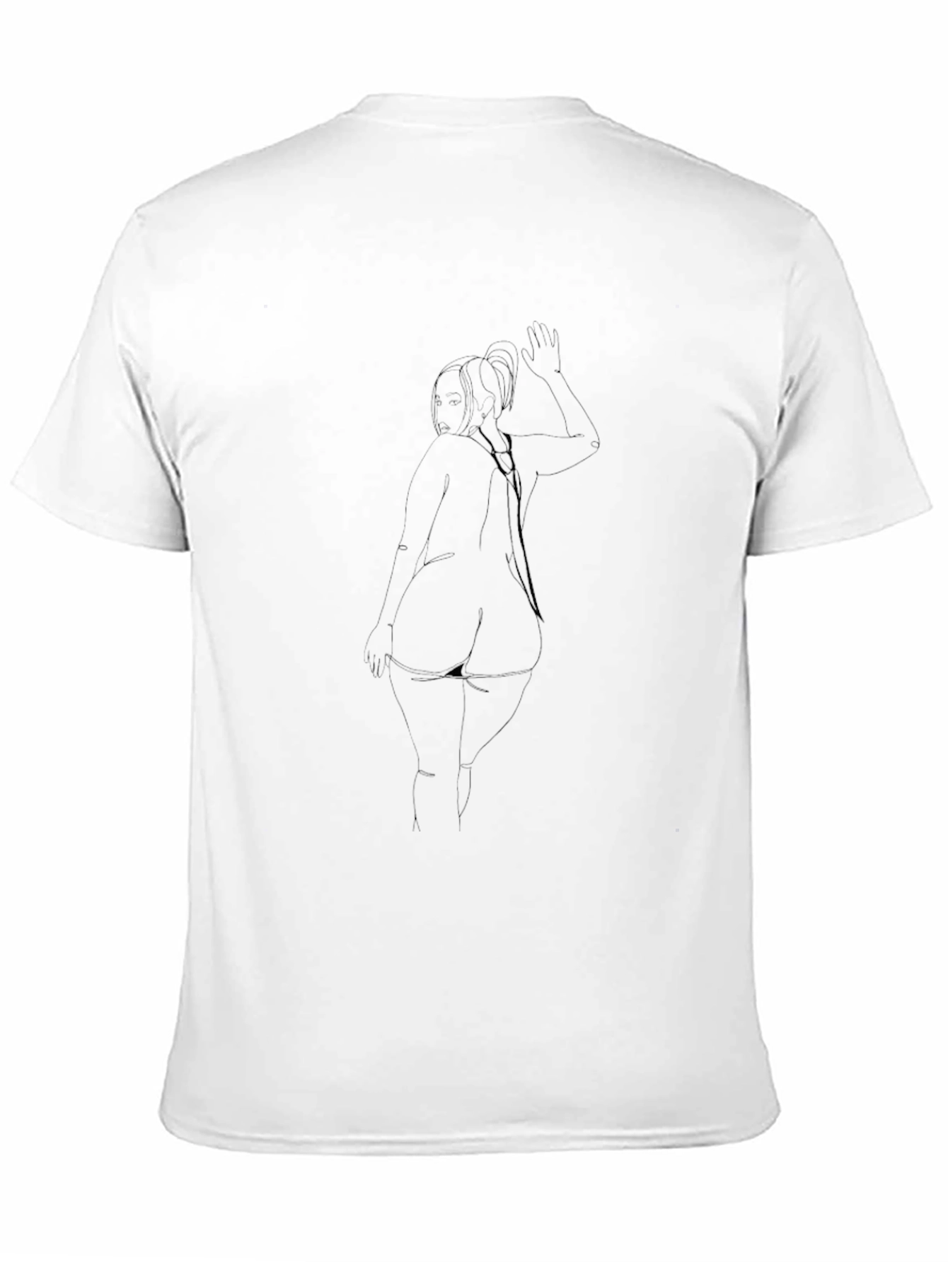 Black Graphic Tee - Woman Sketch