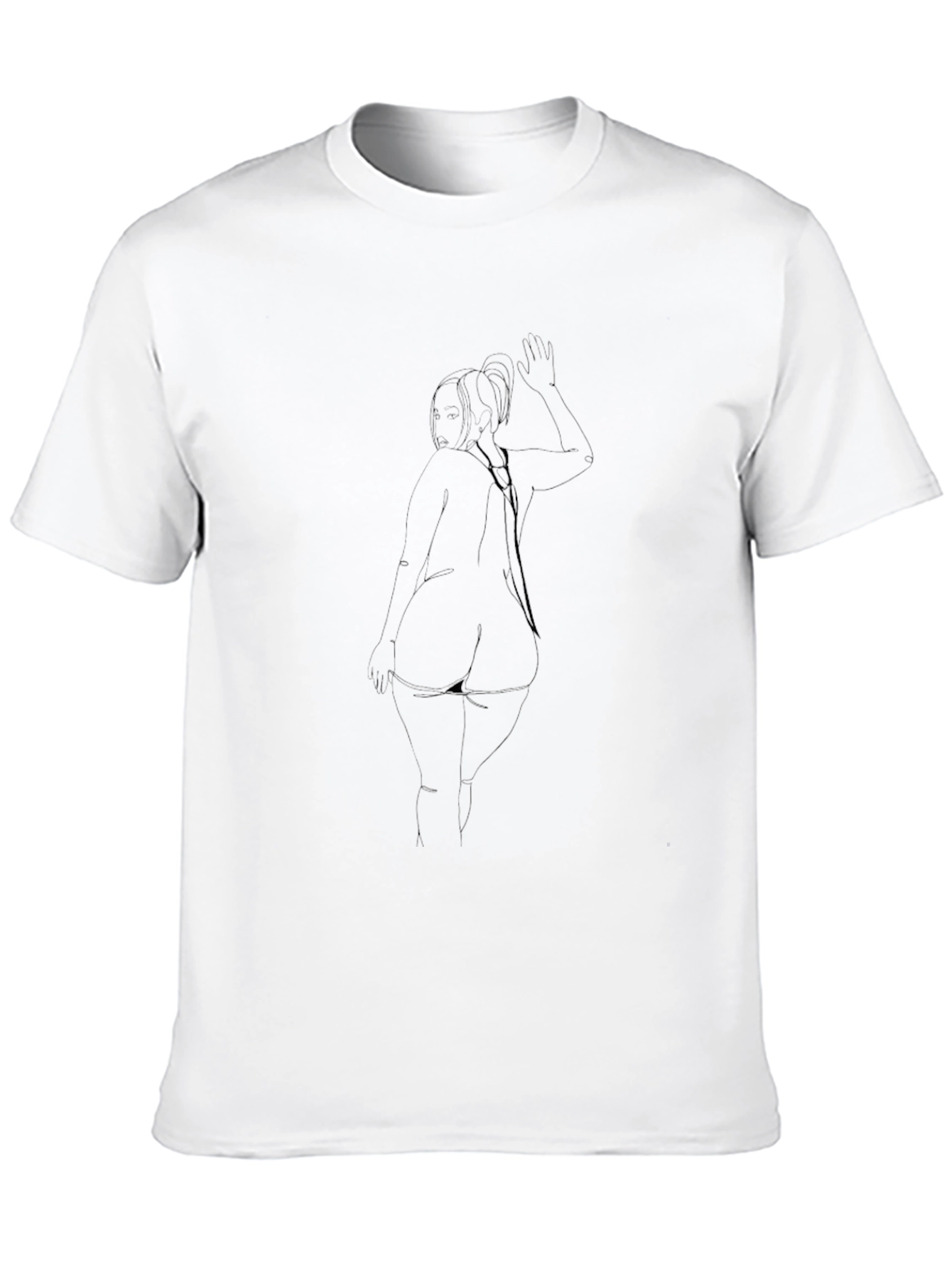 Black Graphic Tee - Woman Sketch