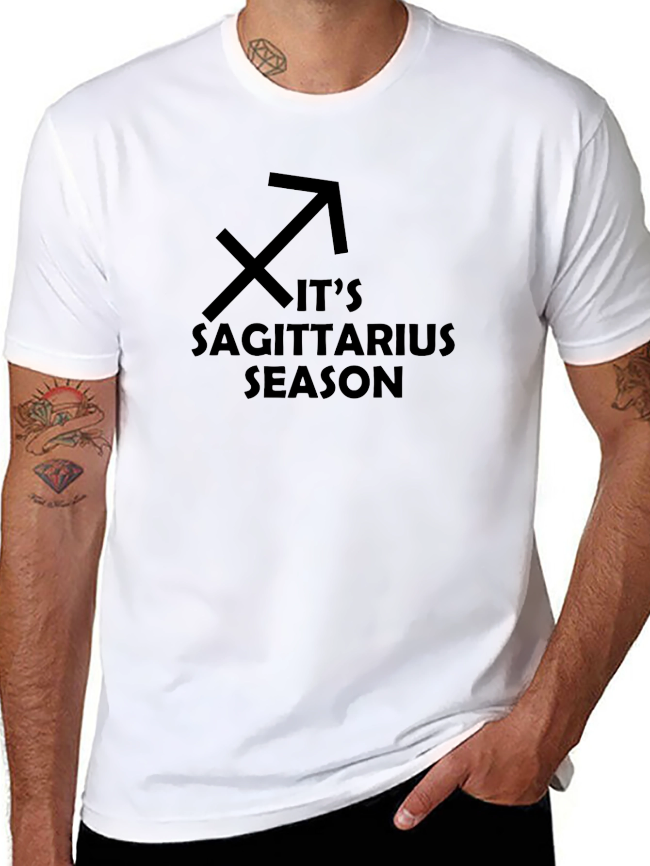 Its Sagittarius Season Black Tee
