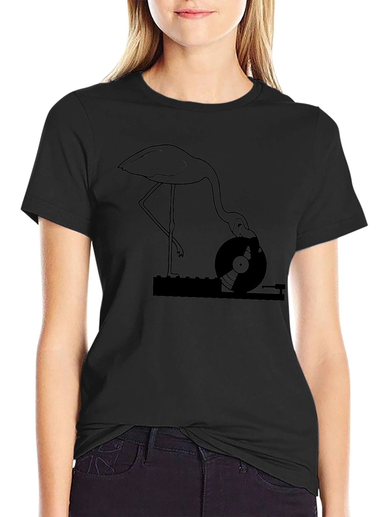 Flamingo DJ Black T-Shirt