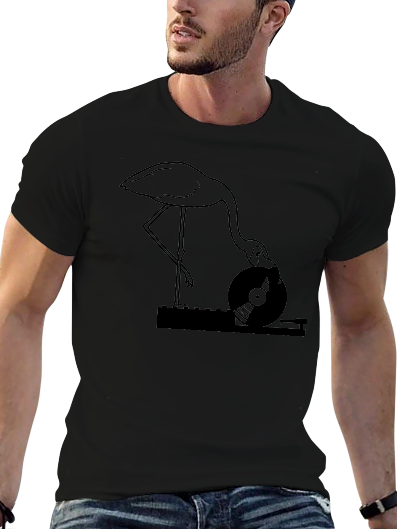 Flamingo DJ Black T-Shirt