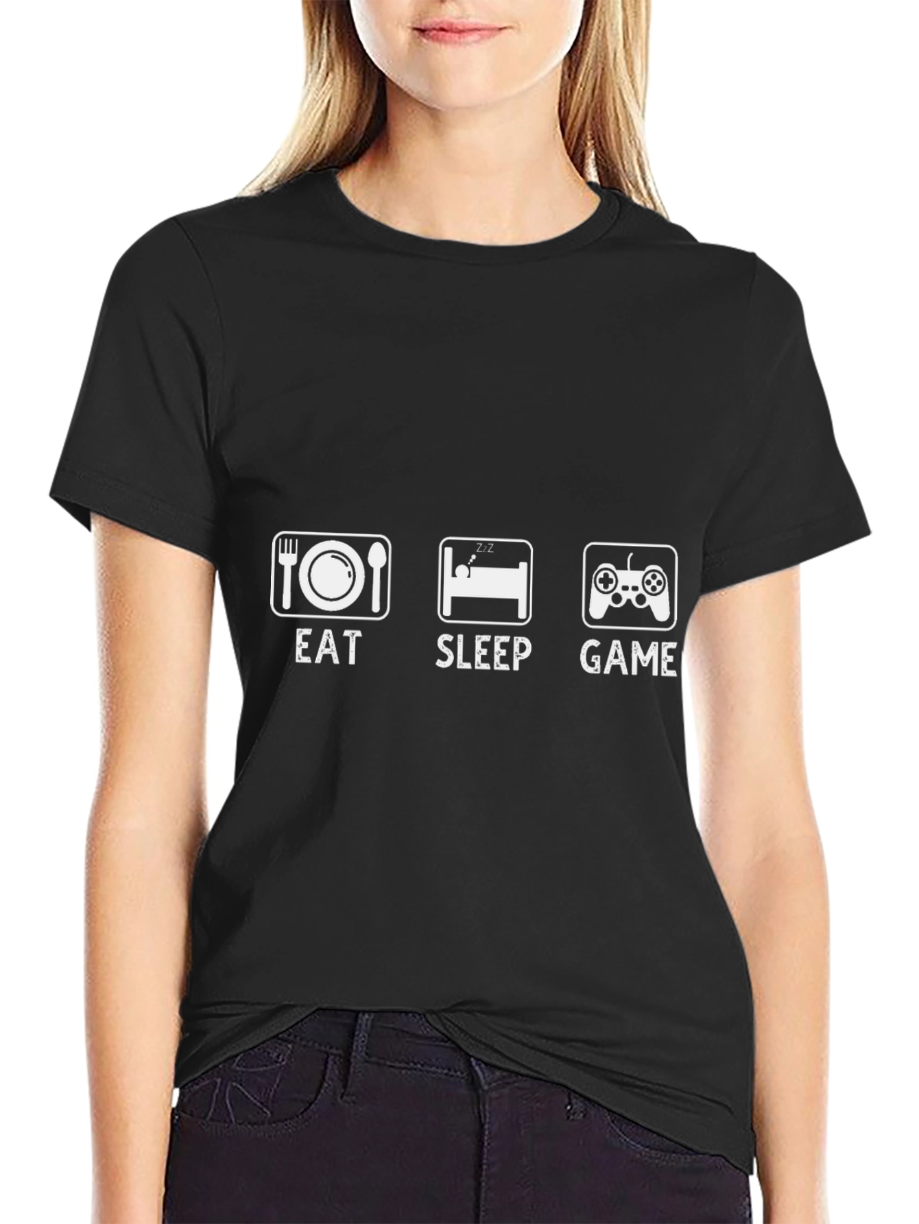 Eat Sleep Game - Gamers Black T-Shirt