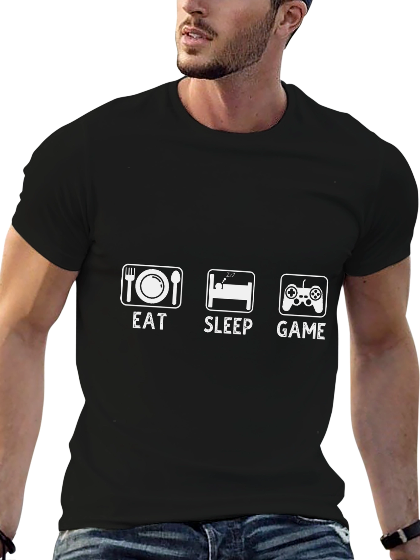 Eat Sleep Game - Gamers Black T-Shirt