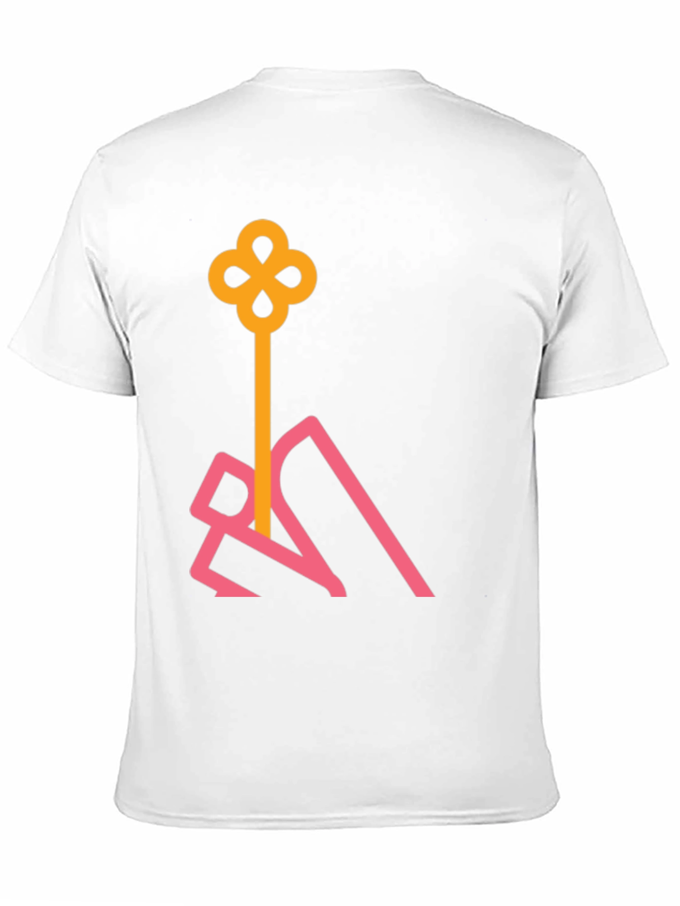 Stylish Black T-Shirt with Abstract Key Design