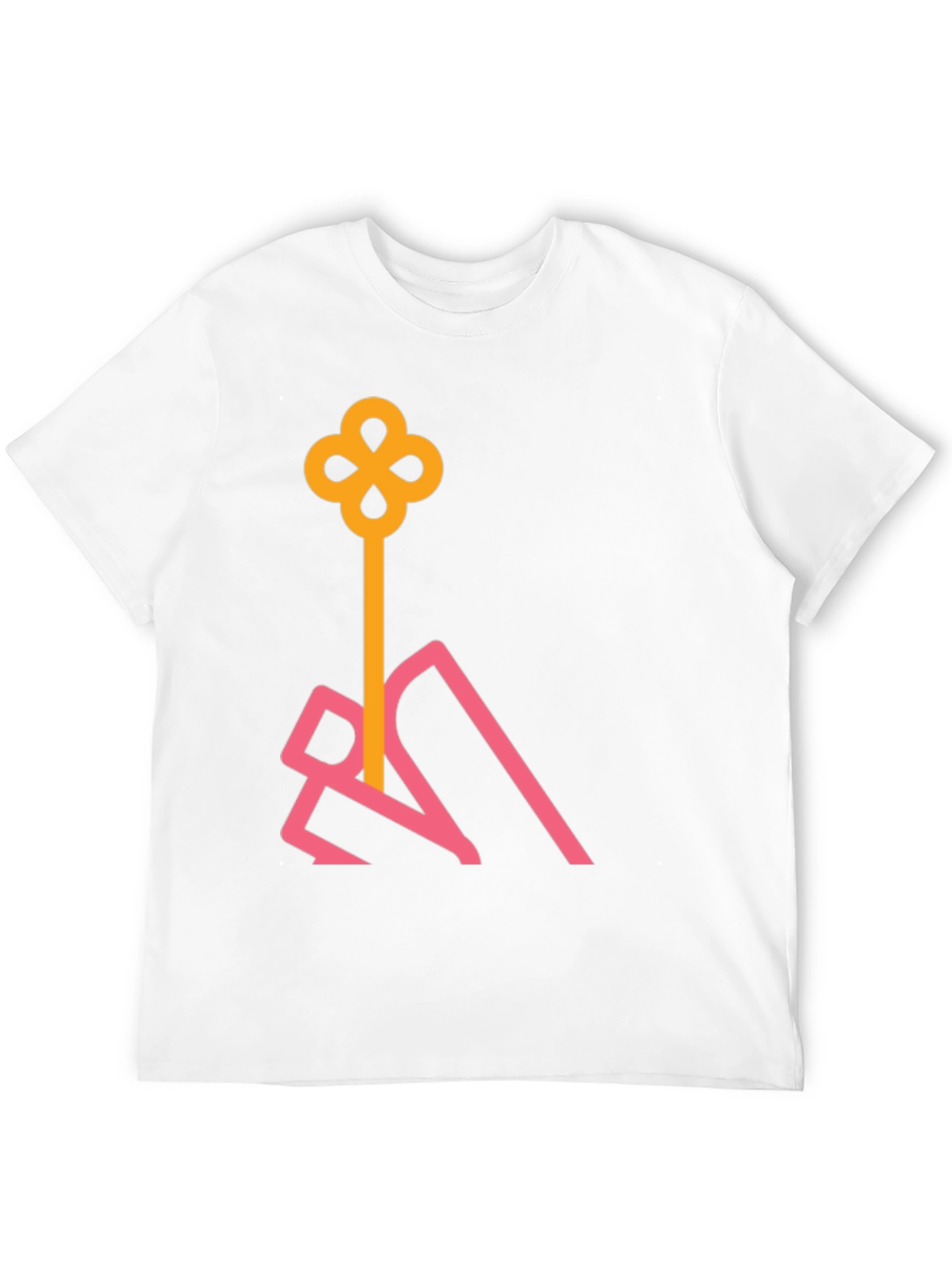 Stylish Black T-Shirt with Abstract Key Design
