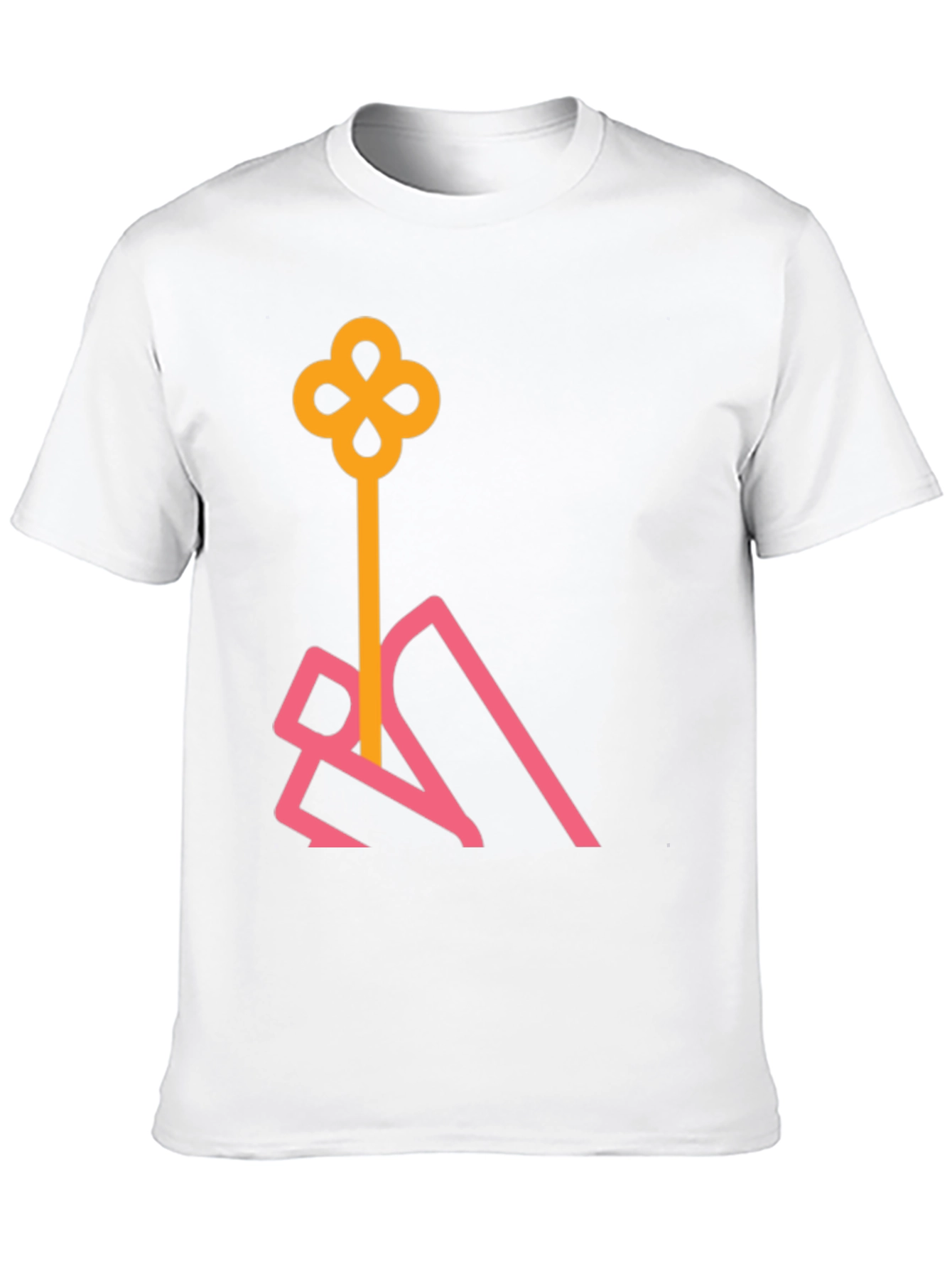 Stylish Black T-Shirt with Abstract Key Design