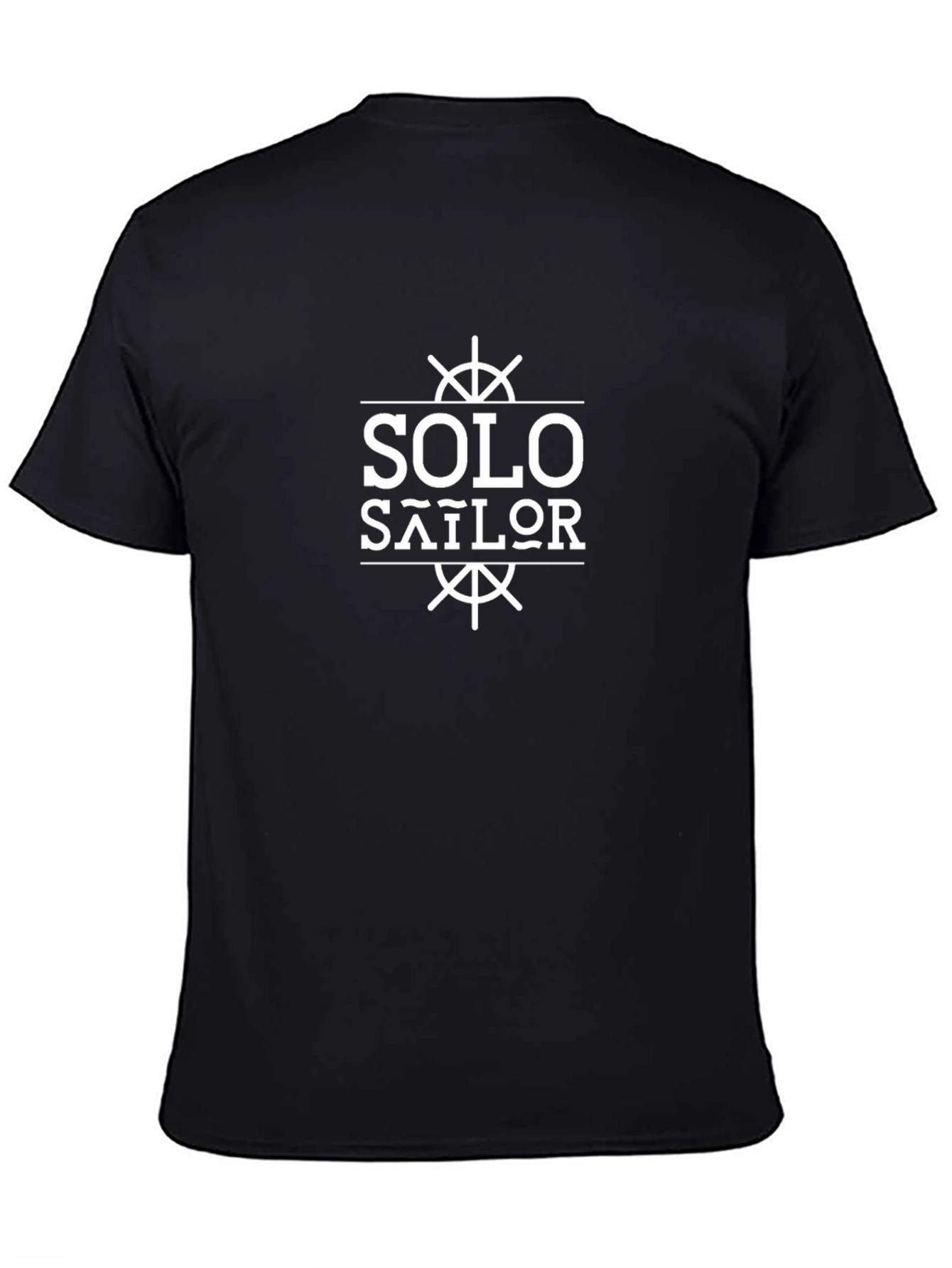 Solo Sailor Black Cotton T-Shirt - Nautical Theme