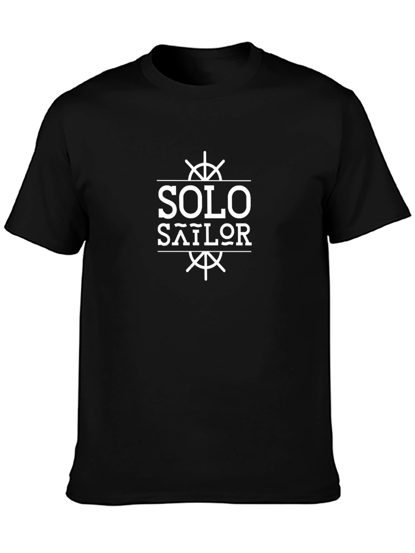 Solo Sailor Black Cotton T-Shirt - Nautical Theme