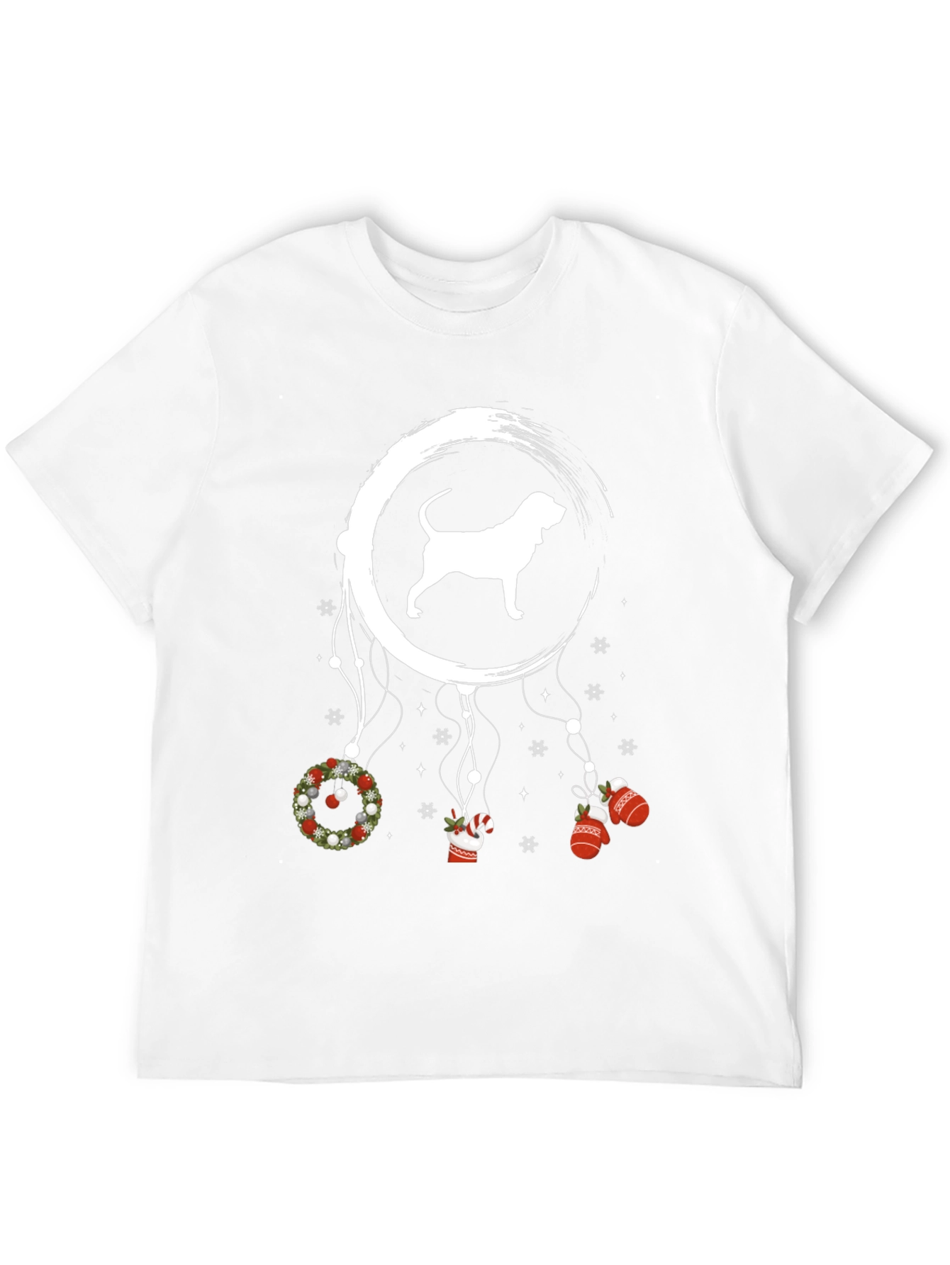 Festive Dog Dreamcatcher Black T-Shirt