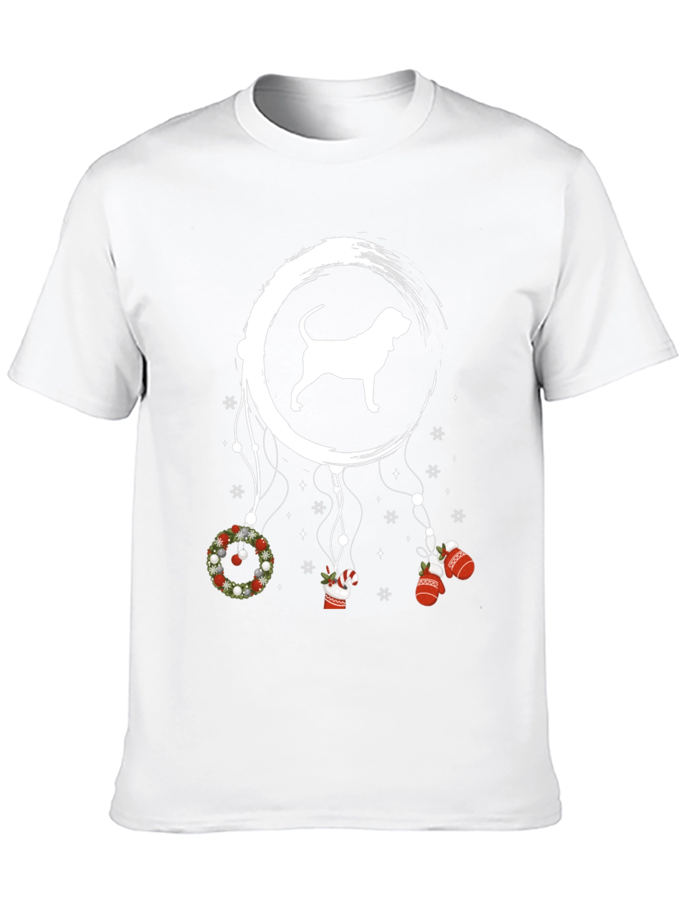Festive Dog Dreamcatcher Black T-Shirt