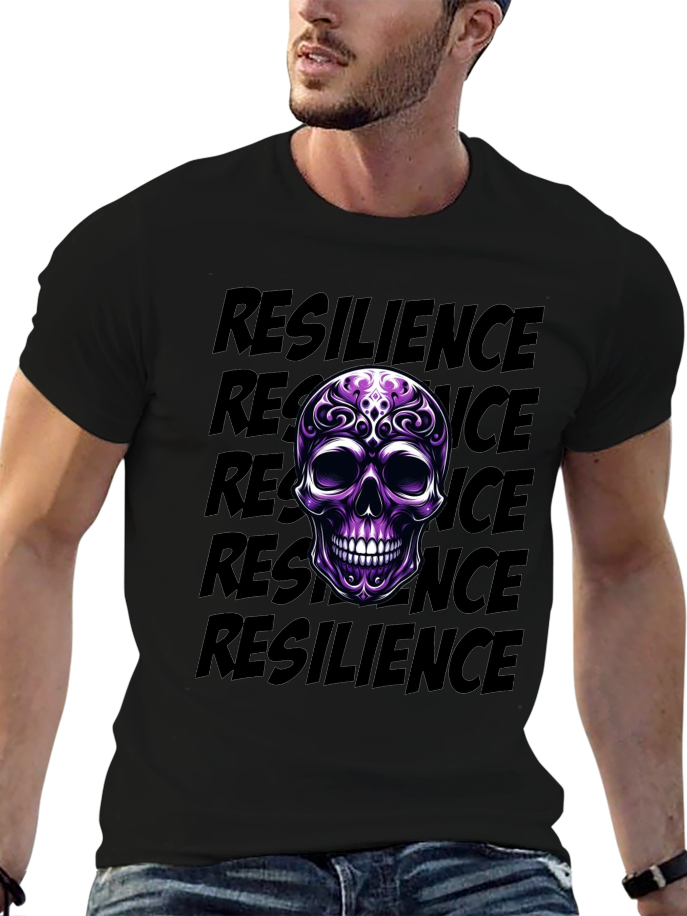 Resilience Skull Graphic T-Shirt
