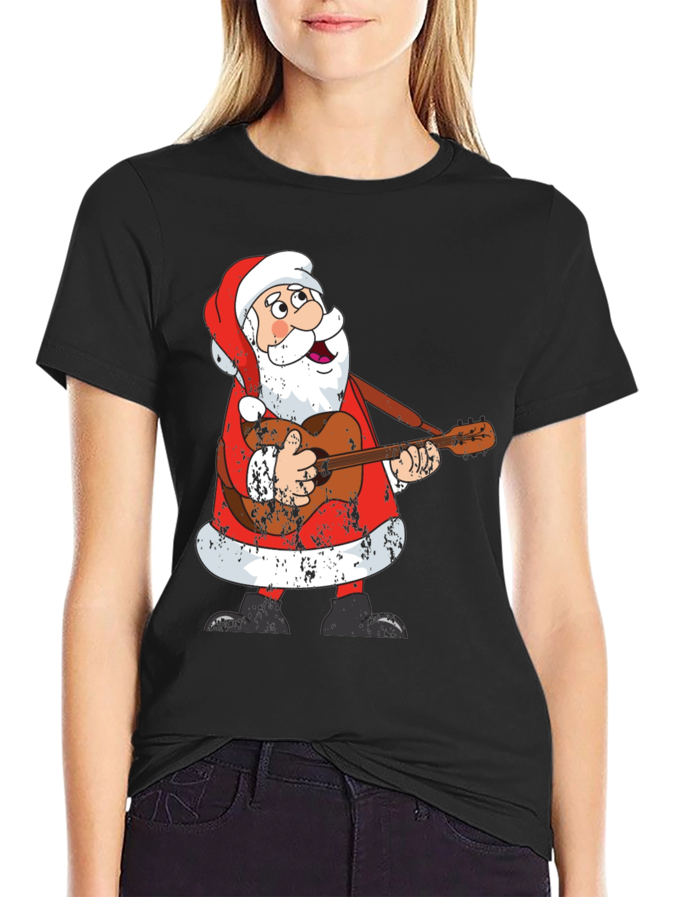 Santa Playing Guitar T-Shirt - Holiday Cheer!
