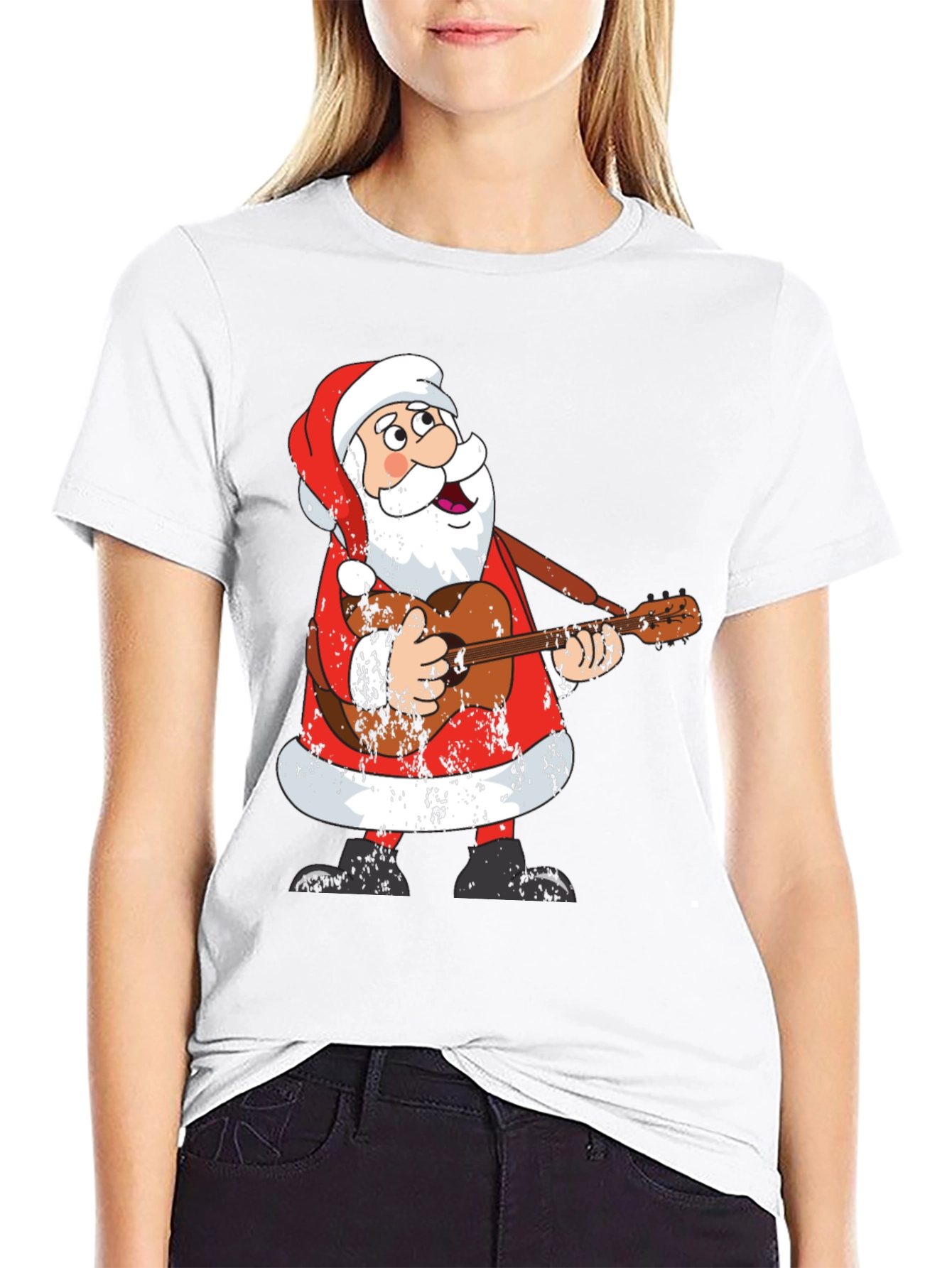 Santa Playing Guitar T-Shirt - Holiday Cheer!