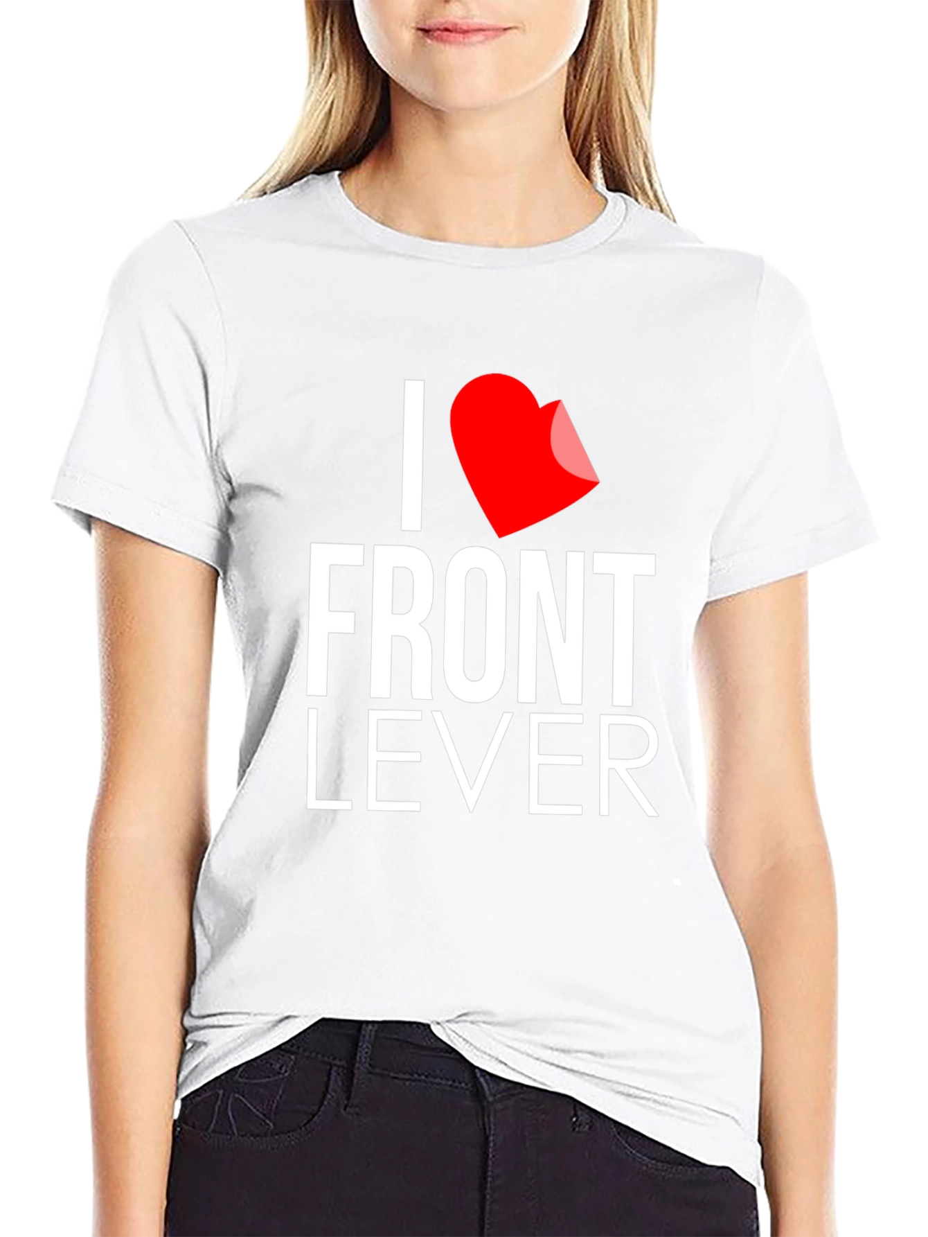 I Love Front Lever Black T-Shirt - Fitness Apparel
