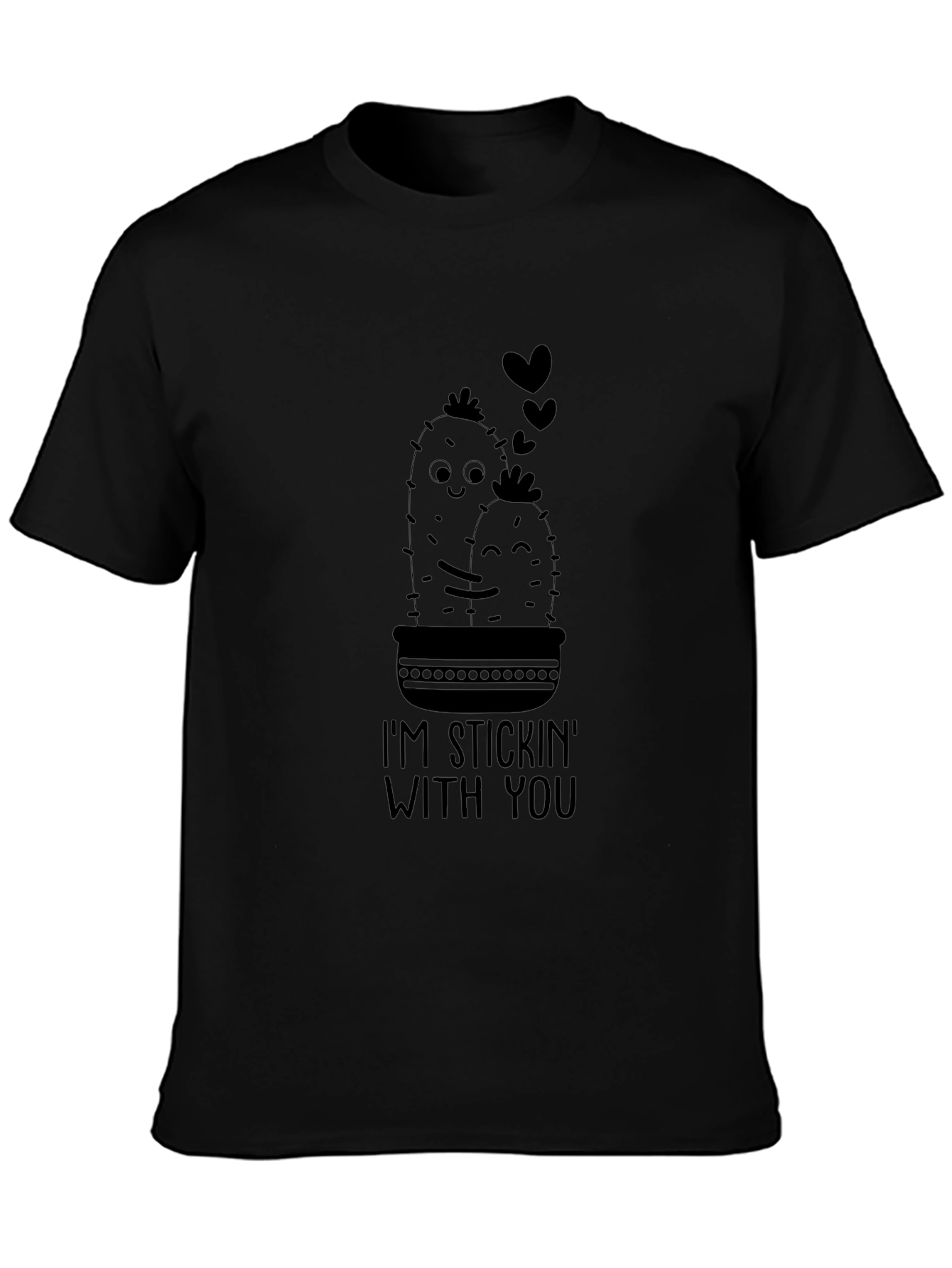 Stickin With You Cactus T-Shirt - Black