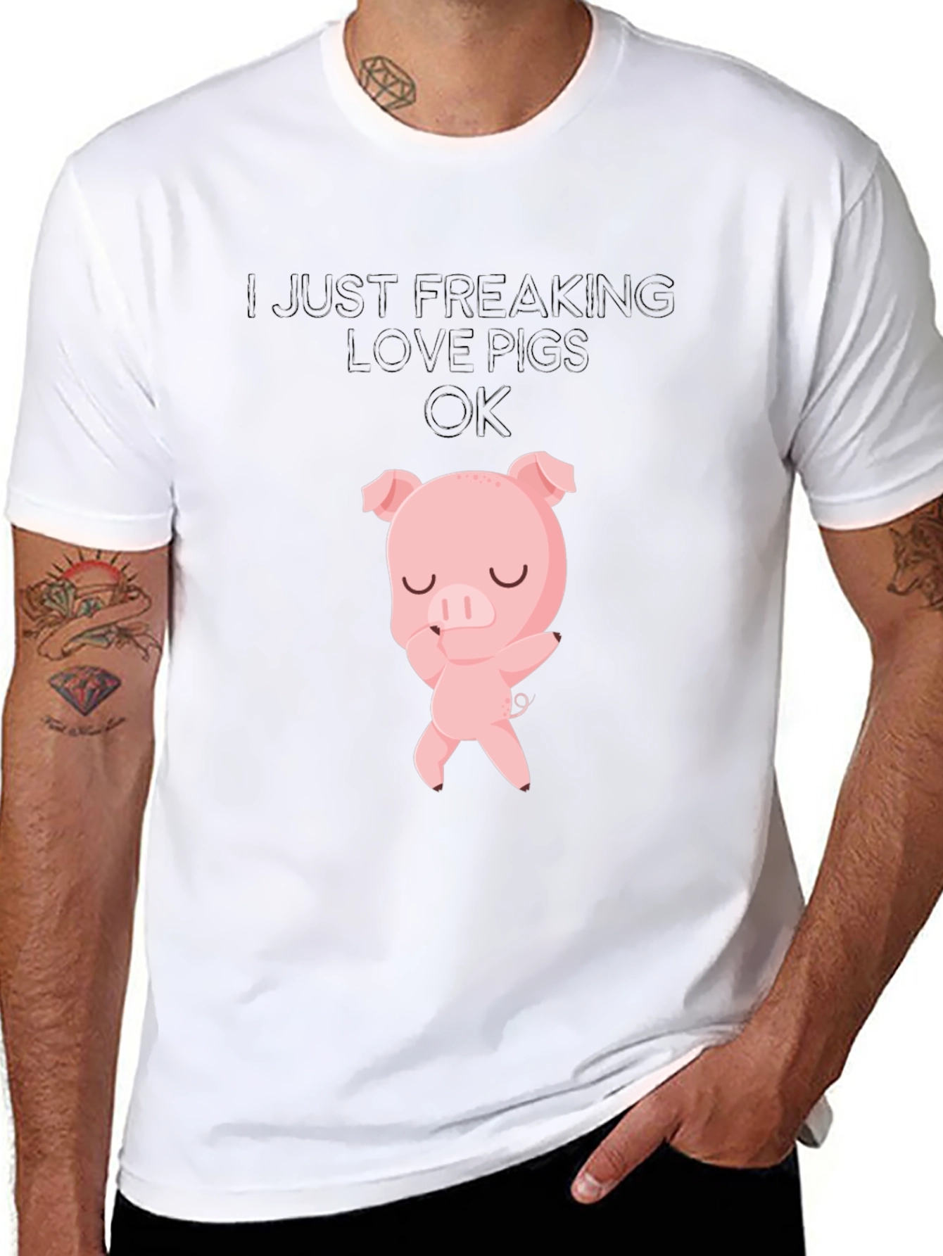 I Love Pigs T-Shirt - Cute Pig Design