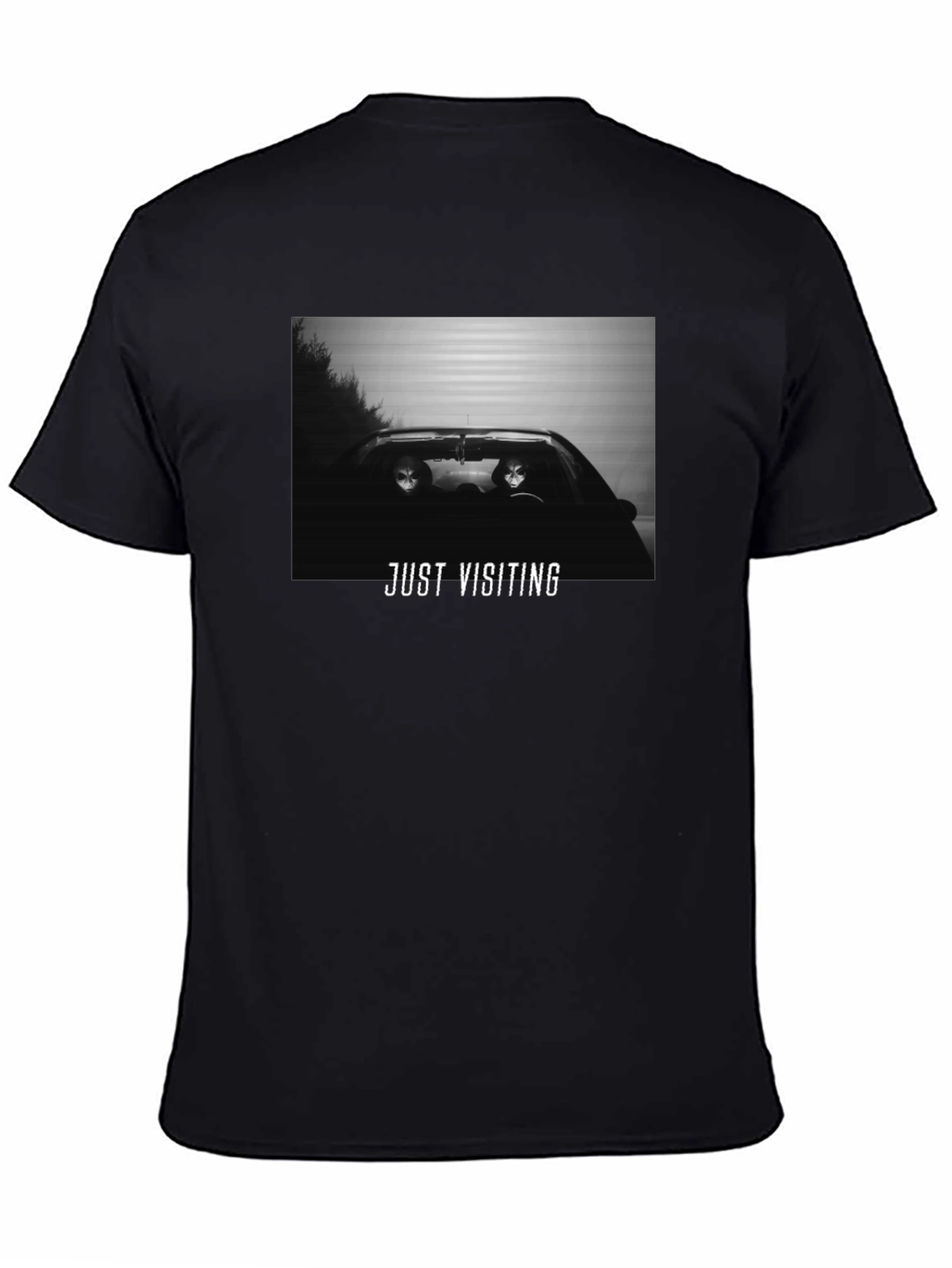 Just Visiting Alien Graphic T-Shirt - Black