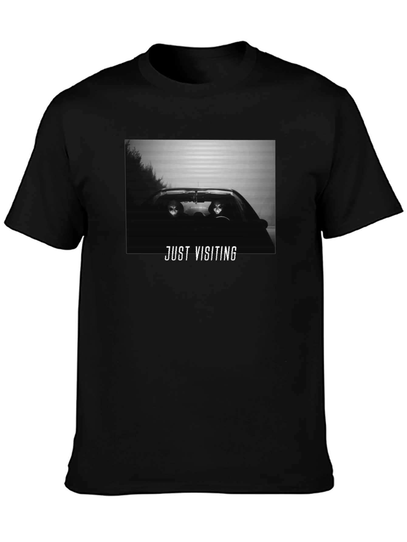 Just Visiting Alien Graphic T-Shirt - Black