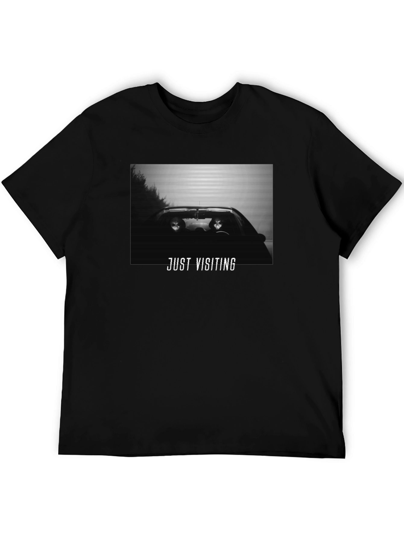 Just Visiting Alien Graphic T-Shirt - Black