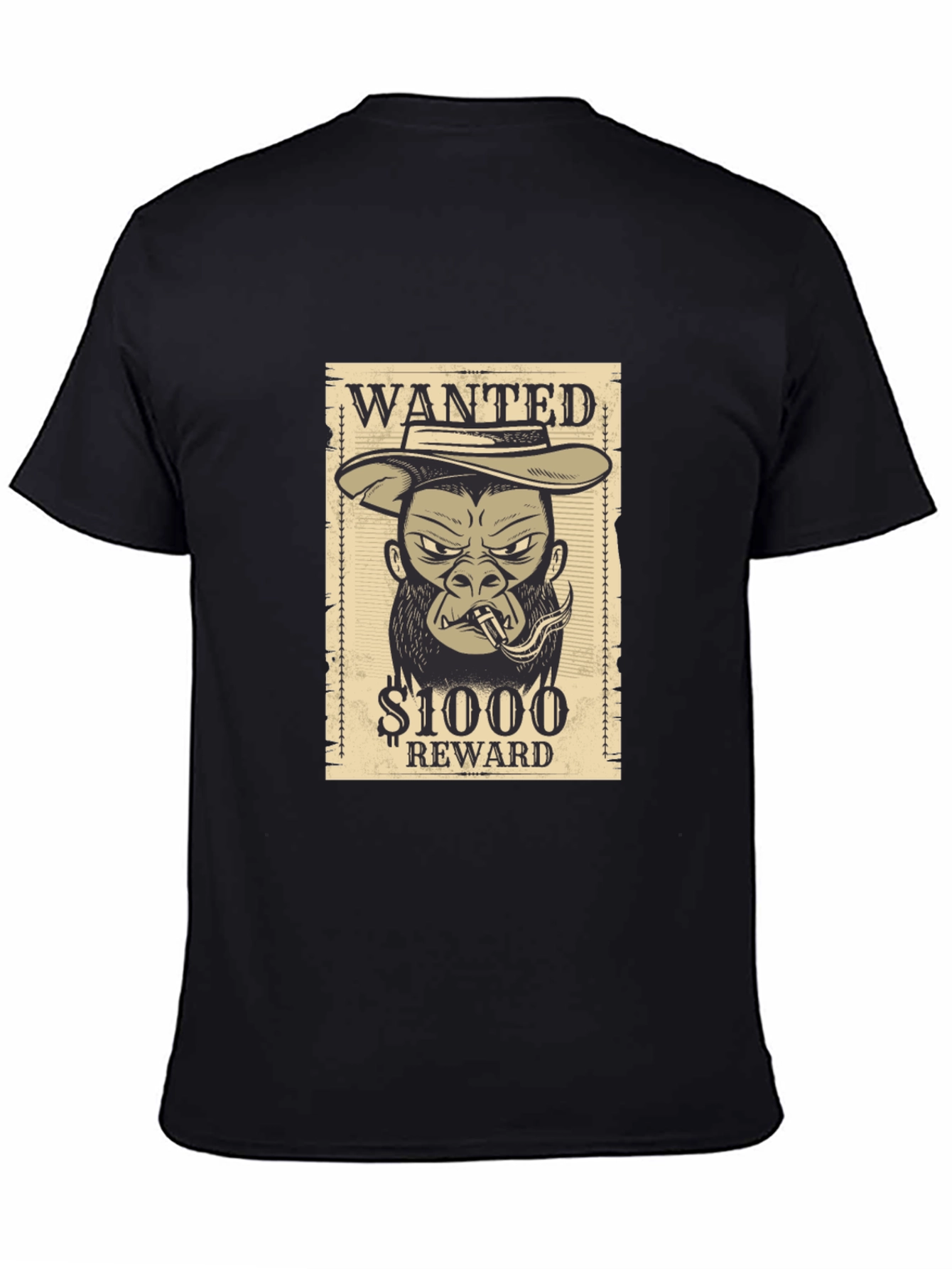 Wanted Gorilla T-Shirt - Novelty Graphic Tee