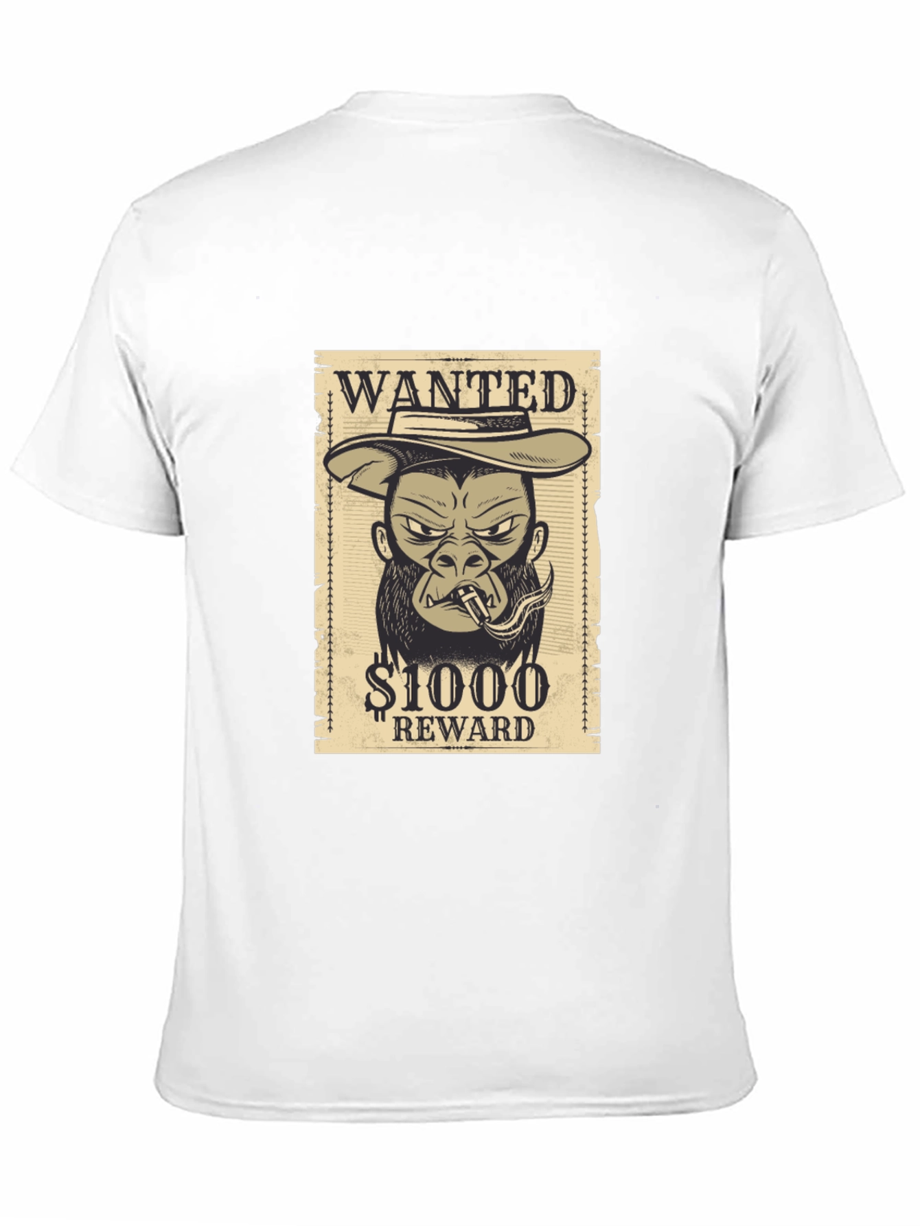 Wanted Gorilla T-Shirt - Novelty Graphic Tee
