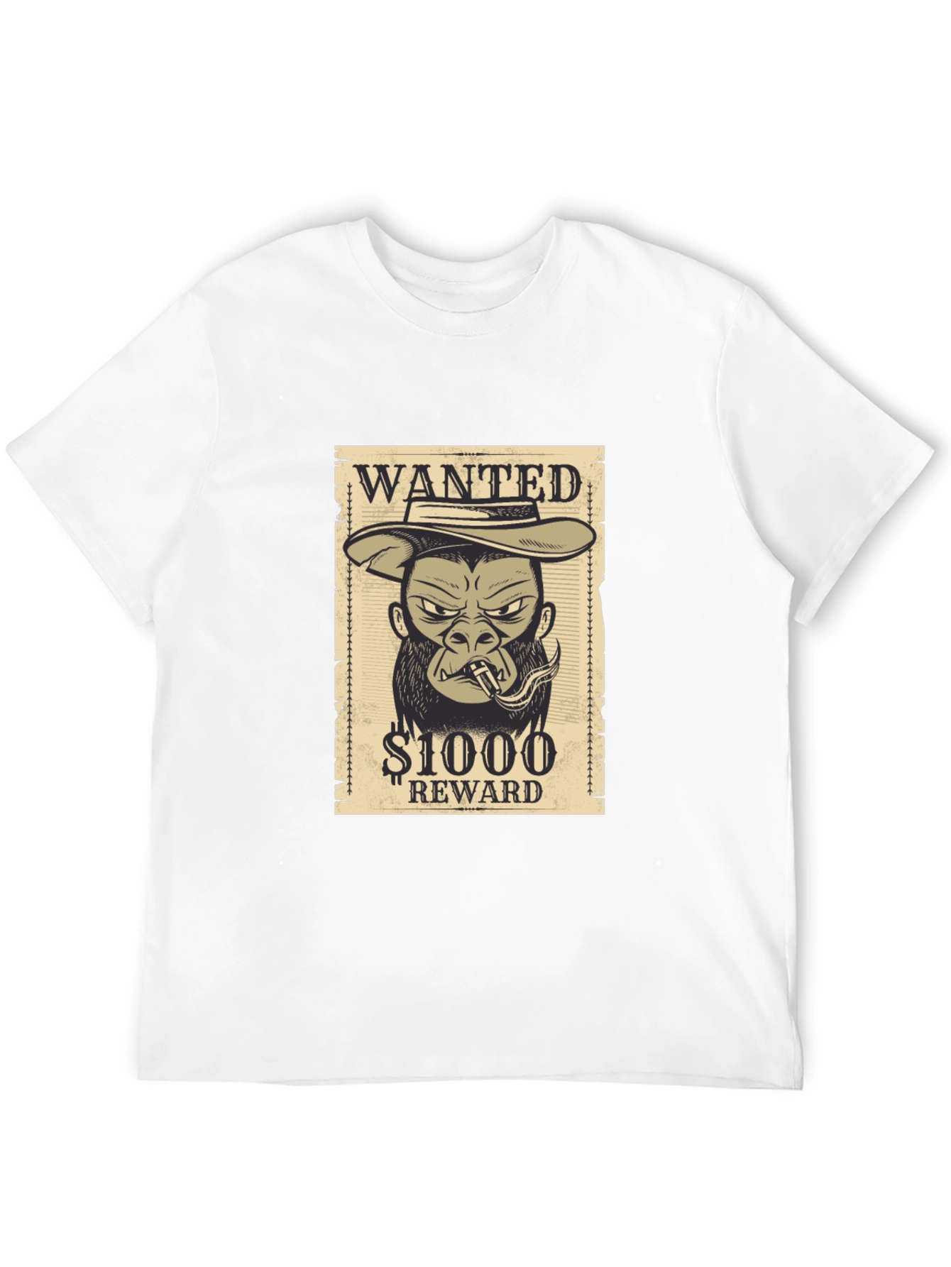 Wanted Gorilla T-Shirt - Novelty Graphic Tee