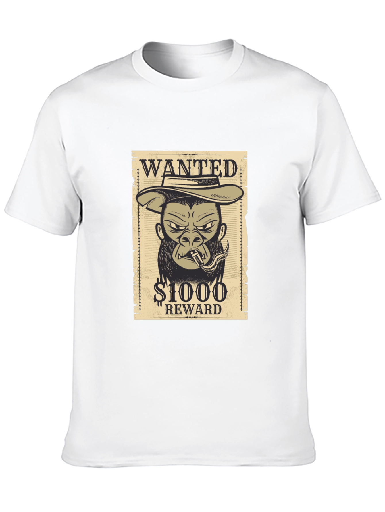 Wanted Gorilla T-Shirt - Novelty Graphic Tee