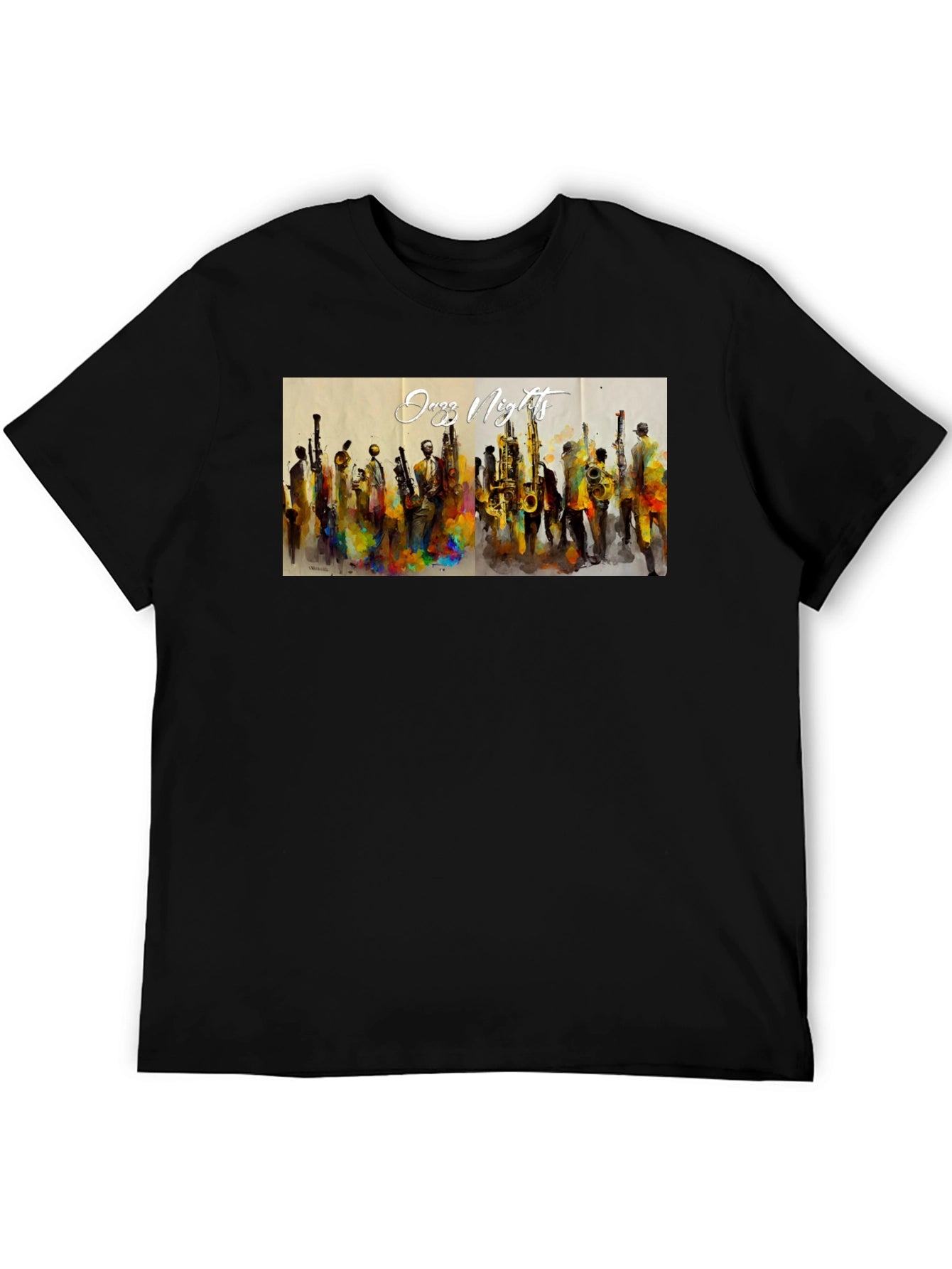 Jazz Nights Graphic Print Black T-Shirt