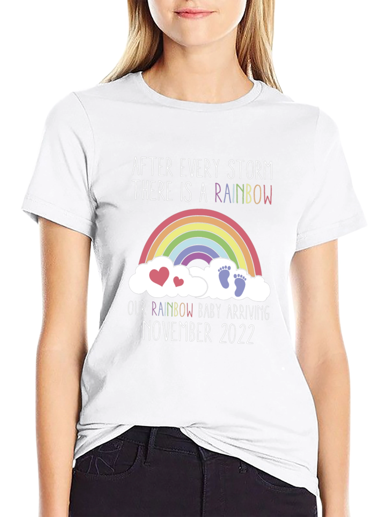 Rainbow Baby Announcement T-Shirt November 2022