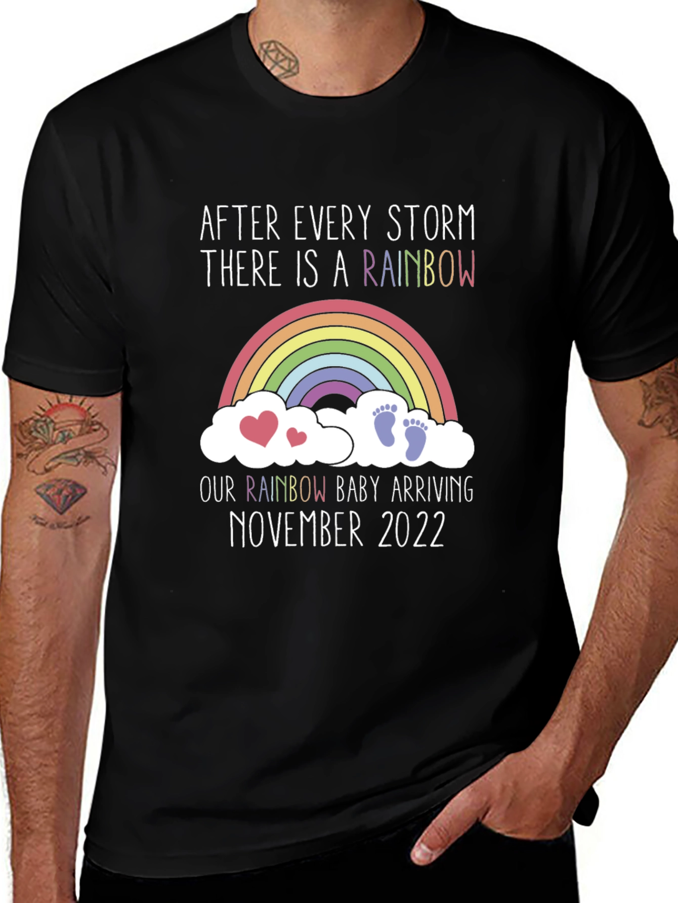 Rainbow Baby Announcement T-Shirt November 2022