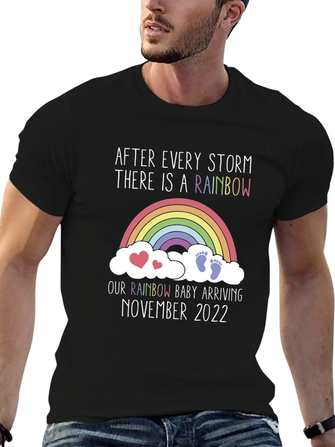 Rainbow Baby Announcement T-Shirt November 2022