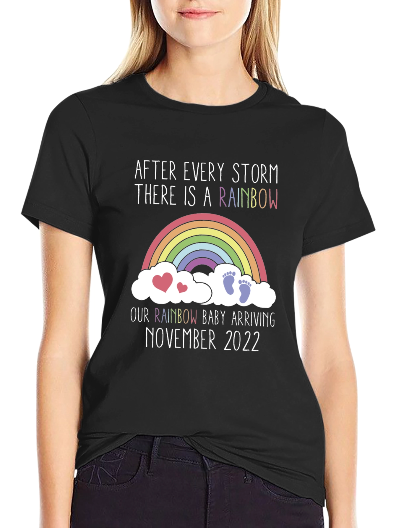Rainbow Baby Announcement T-Shirt November 2022
