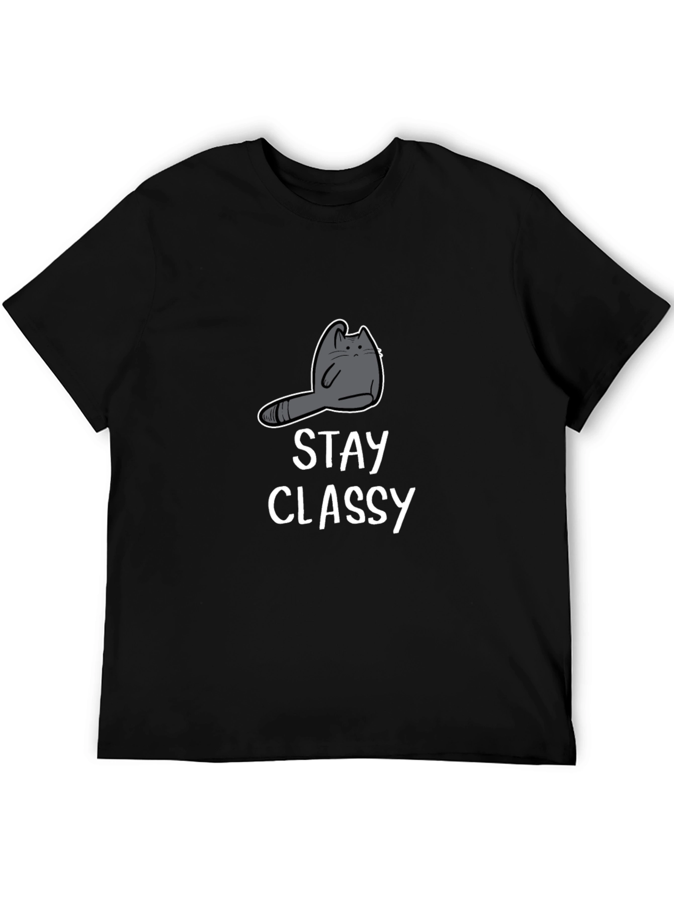 Stay Classy Cat Graphic Tee - Unisex Cotton T-Shirt