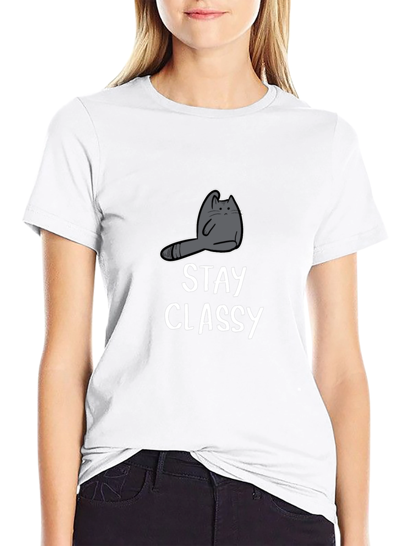 Stay Classy Cat Graphic Tee - Unisex Cotton T-Shirt