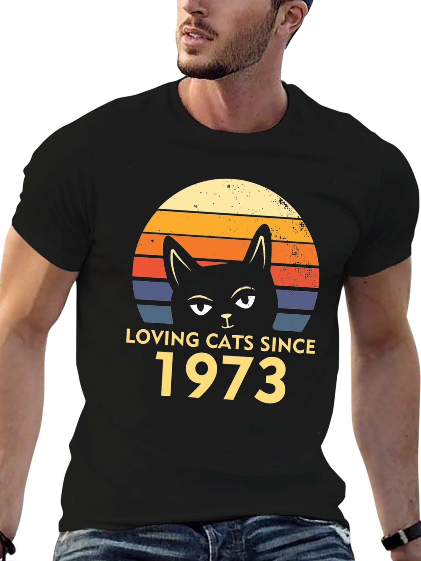 Loving Cats Since 1973 Retro Graphic T-Shirt