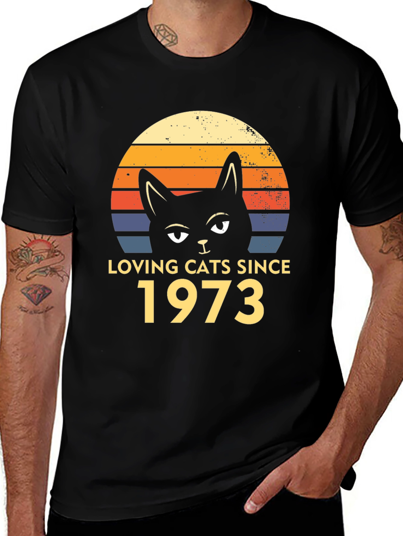 Loving Cats Since 1973 Retro Graphic T-Shirt