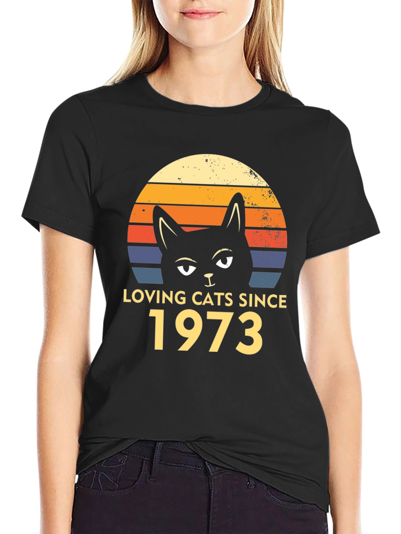 Loving Cats Since 1973 Retro Graphic T-Shirt