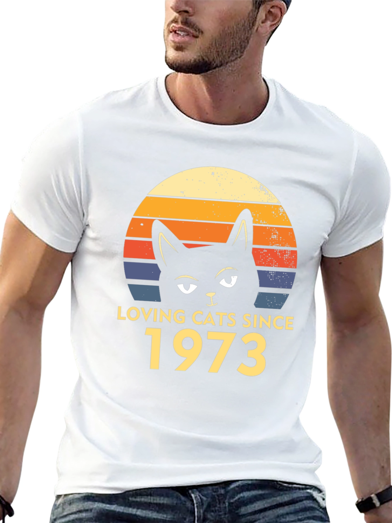 Loving Cats Since 1973 Retro Graphic T-Shirt