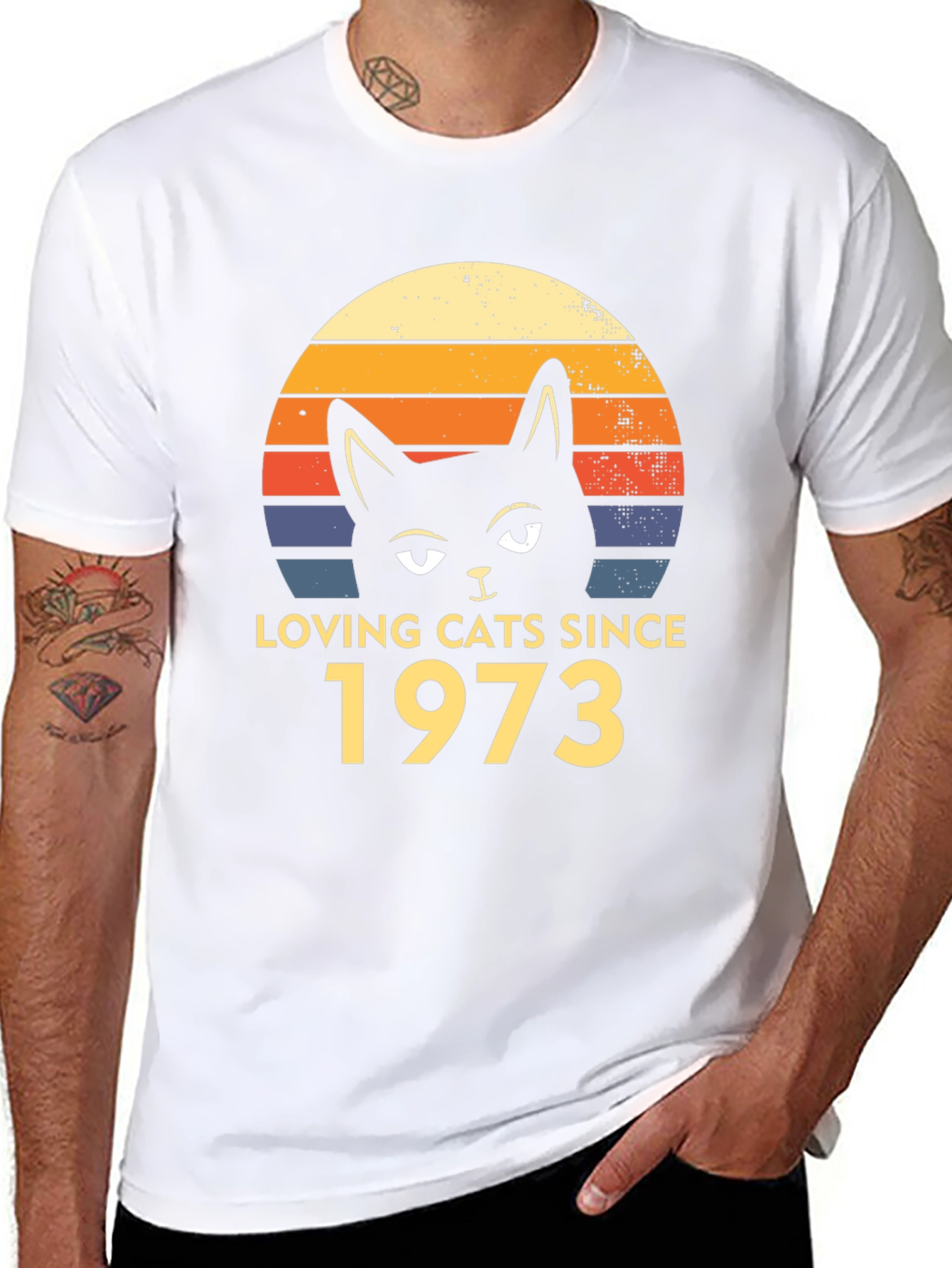 Loving Cats Since 1973 Retro Graphic T-Shirt