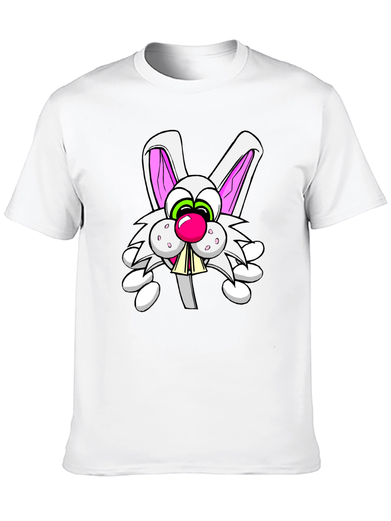 Cartoon Rabbit Graphic Black T-Shirt