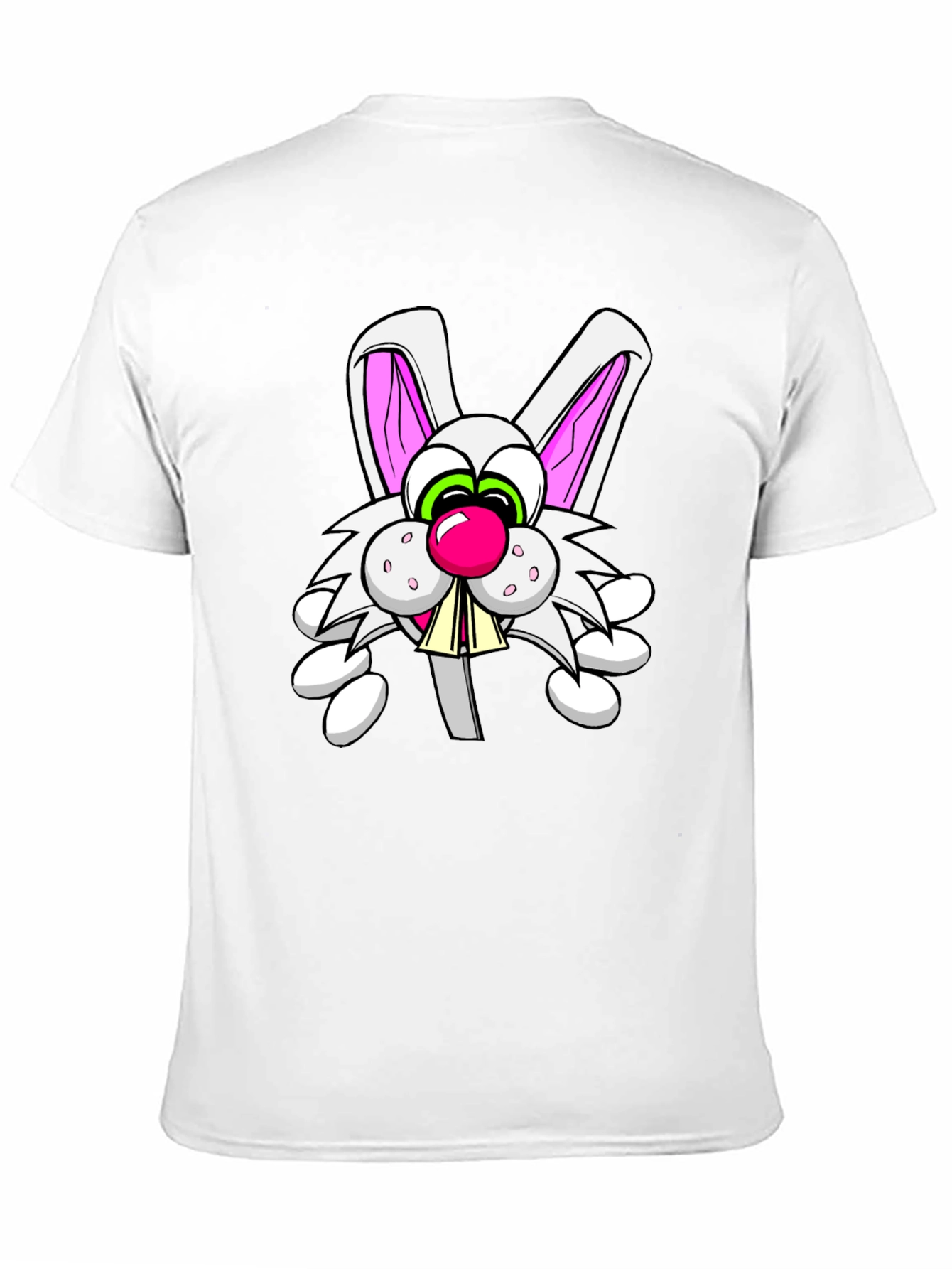 Cartoon Rabbit Graphic Black T-Shirt