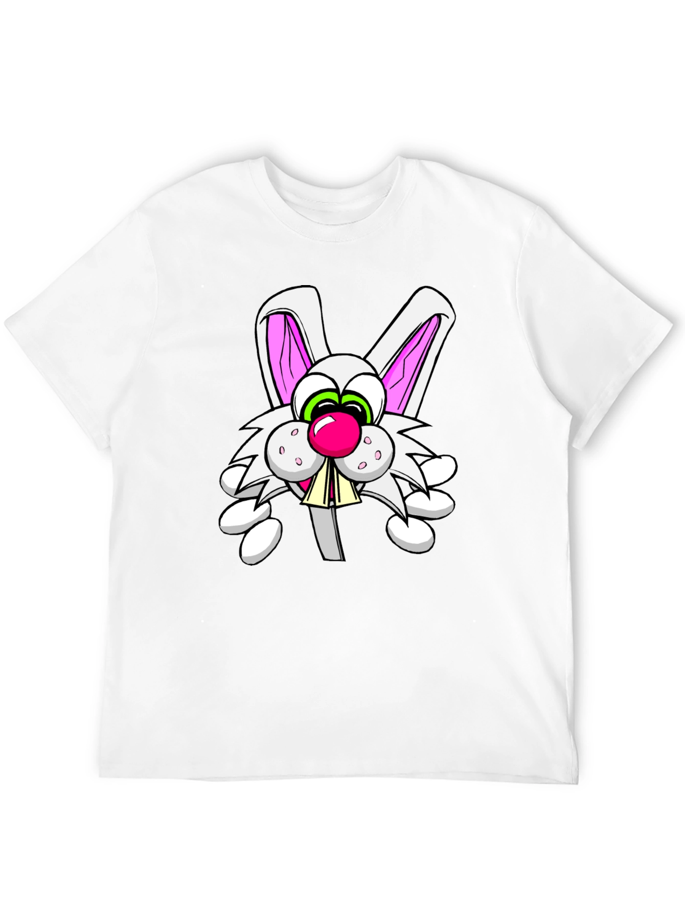 Cartoon Rabbit Graphic Black T-Shirt