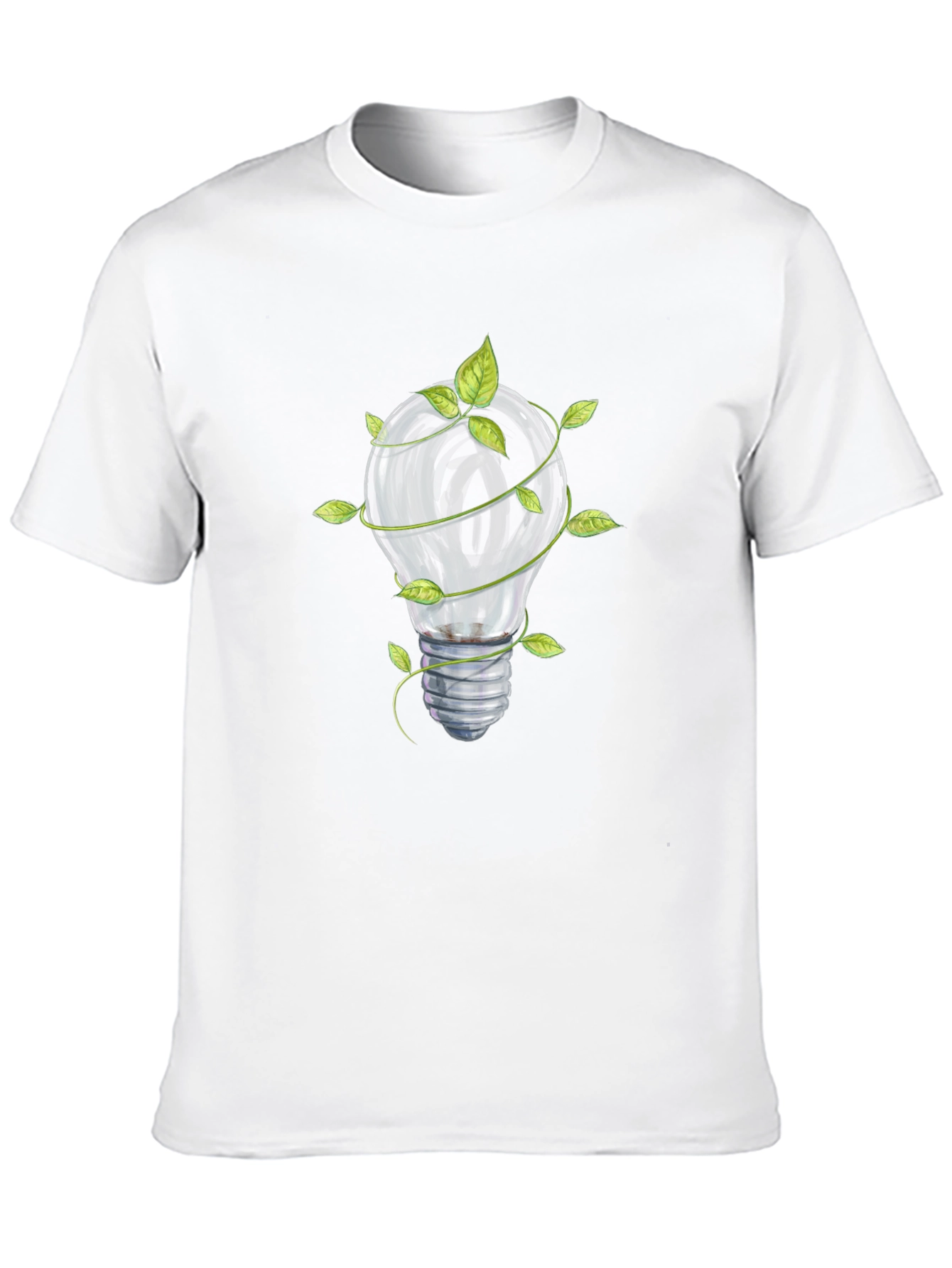 Eco-Friendly Lightbulb Graphic Tee - Black Cotton Shirt