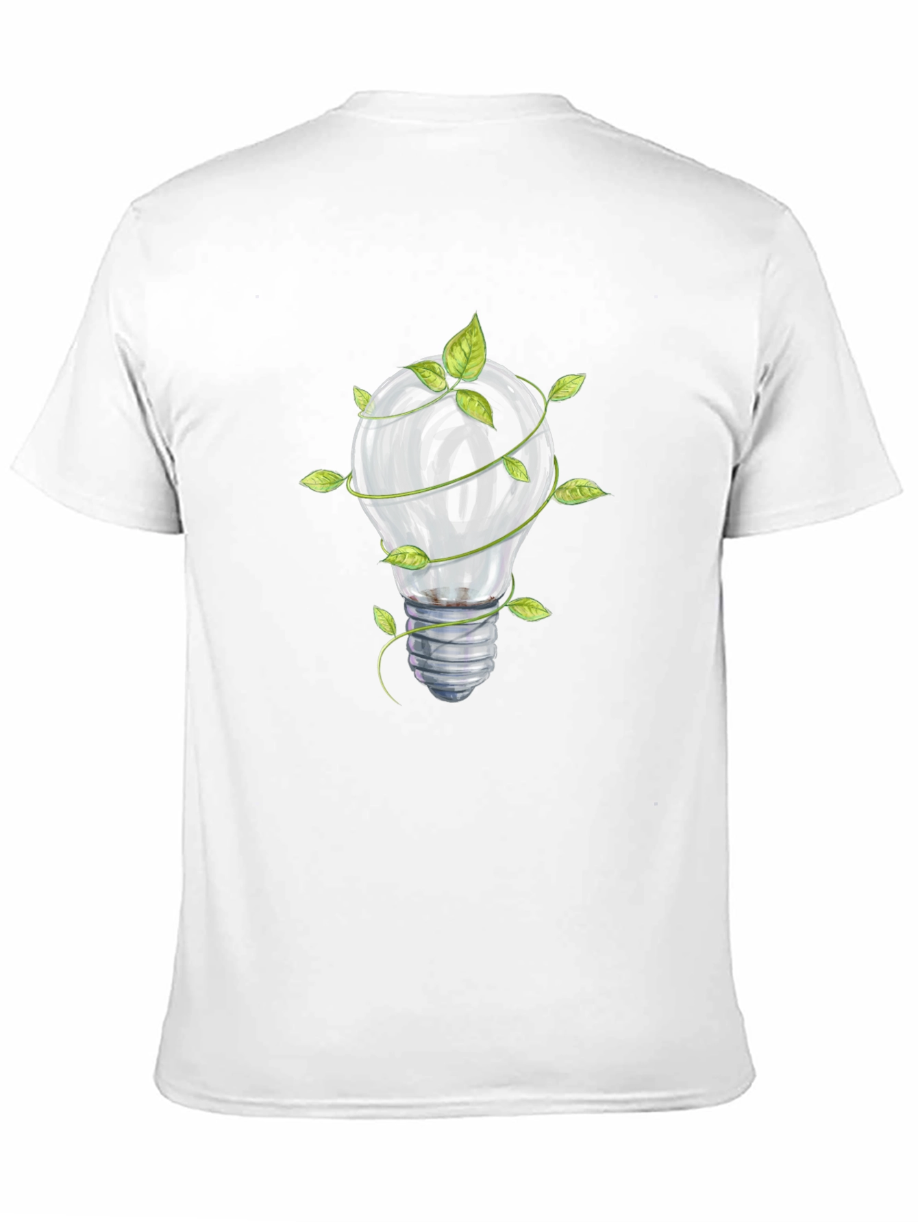 Eco-Friendly Lightbulb Graphic Tee - Black Cotton Shirt