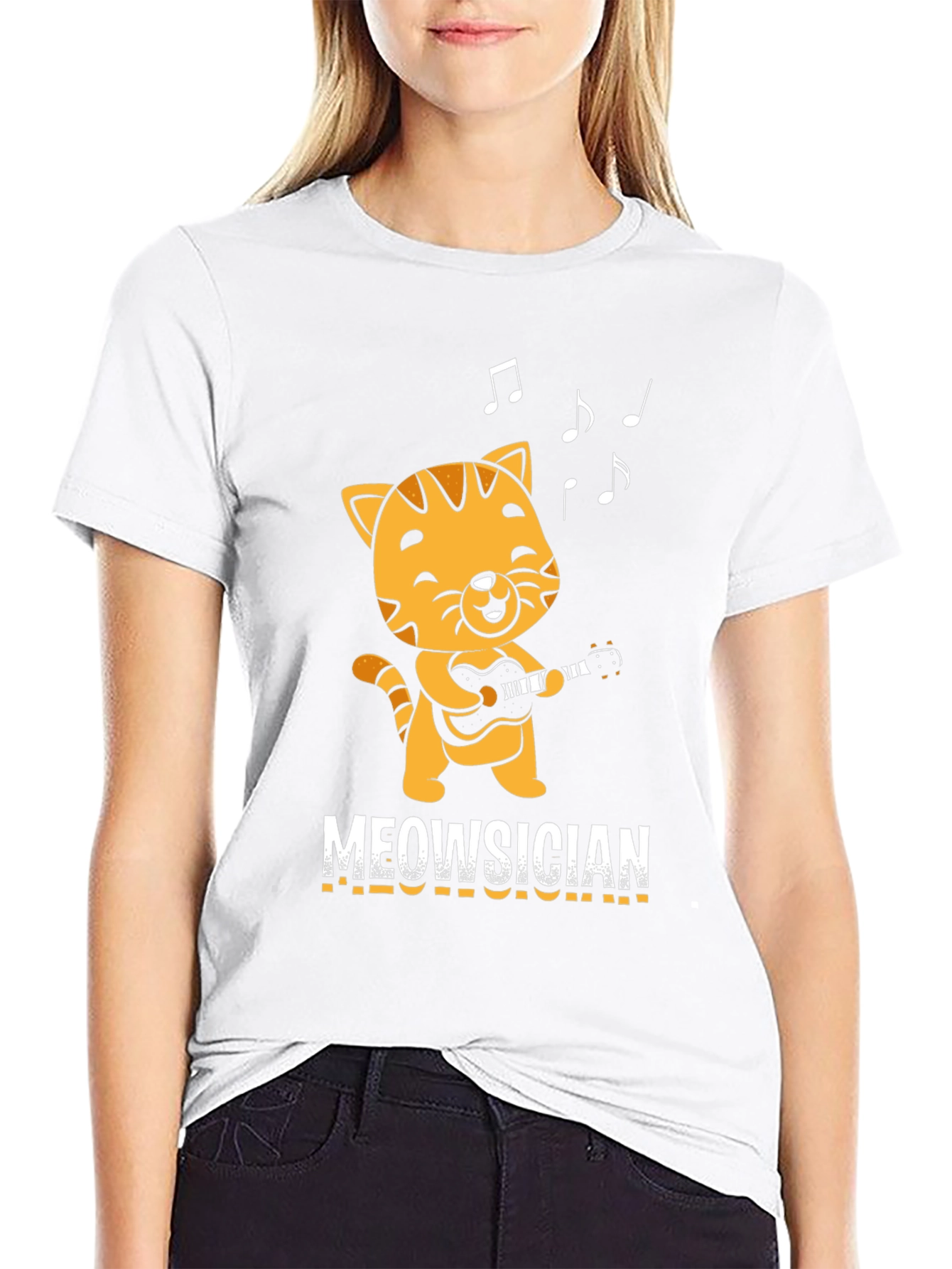 Meowsician T-Shirt - Cat Playing Guitar!